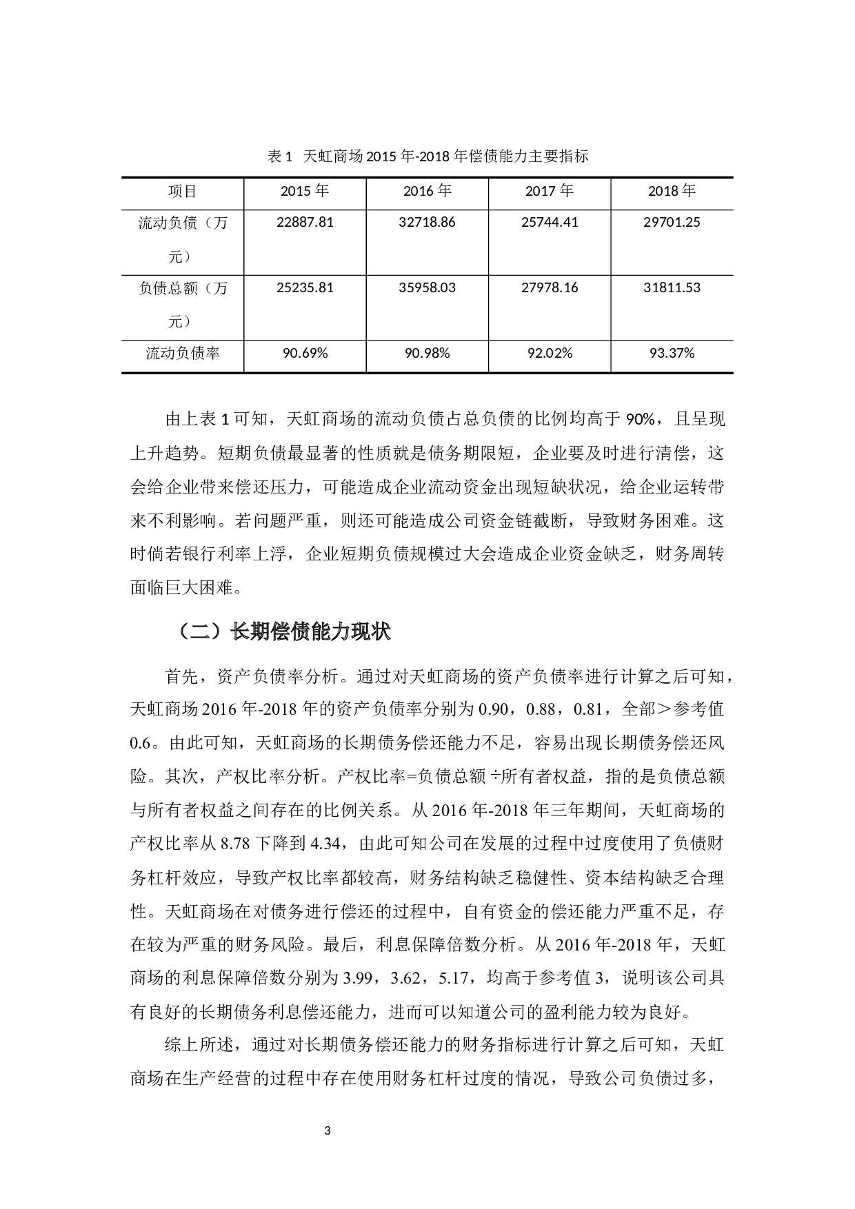 天虹商场股份有限公司财务风险管理存在的问题及对策-10074字.docx 第7页