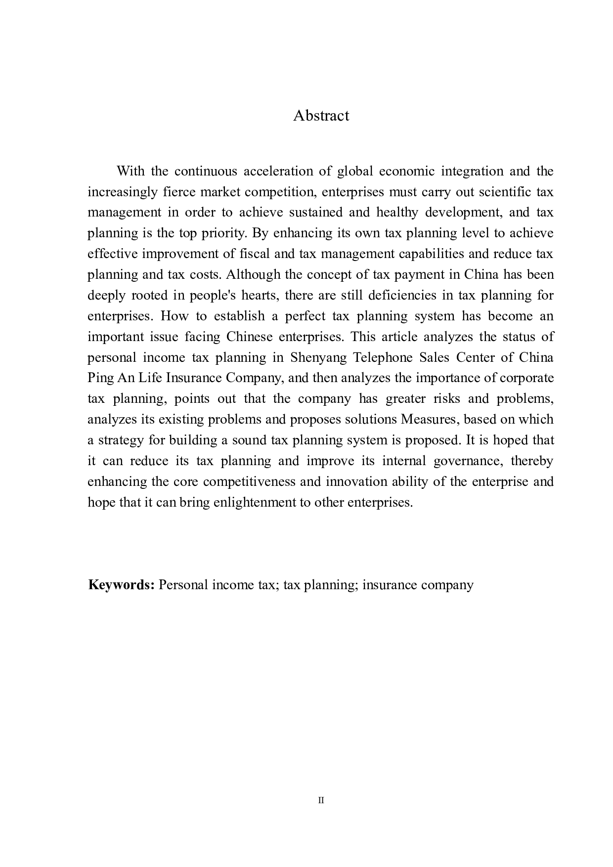 对中国平安人寿保险公司沈阳电话销售中心个人所得税的税务筹划问题探究-10514字.docx 第3页
