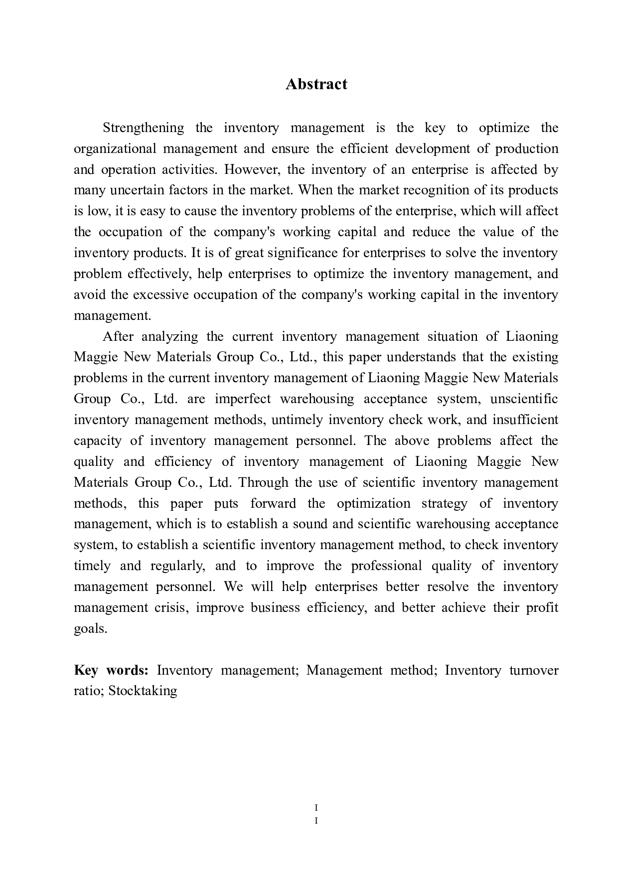 辽宁麦琪新材料集团有限公司存货管理问题及对策分析-10358字.docx 第3页