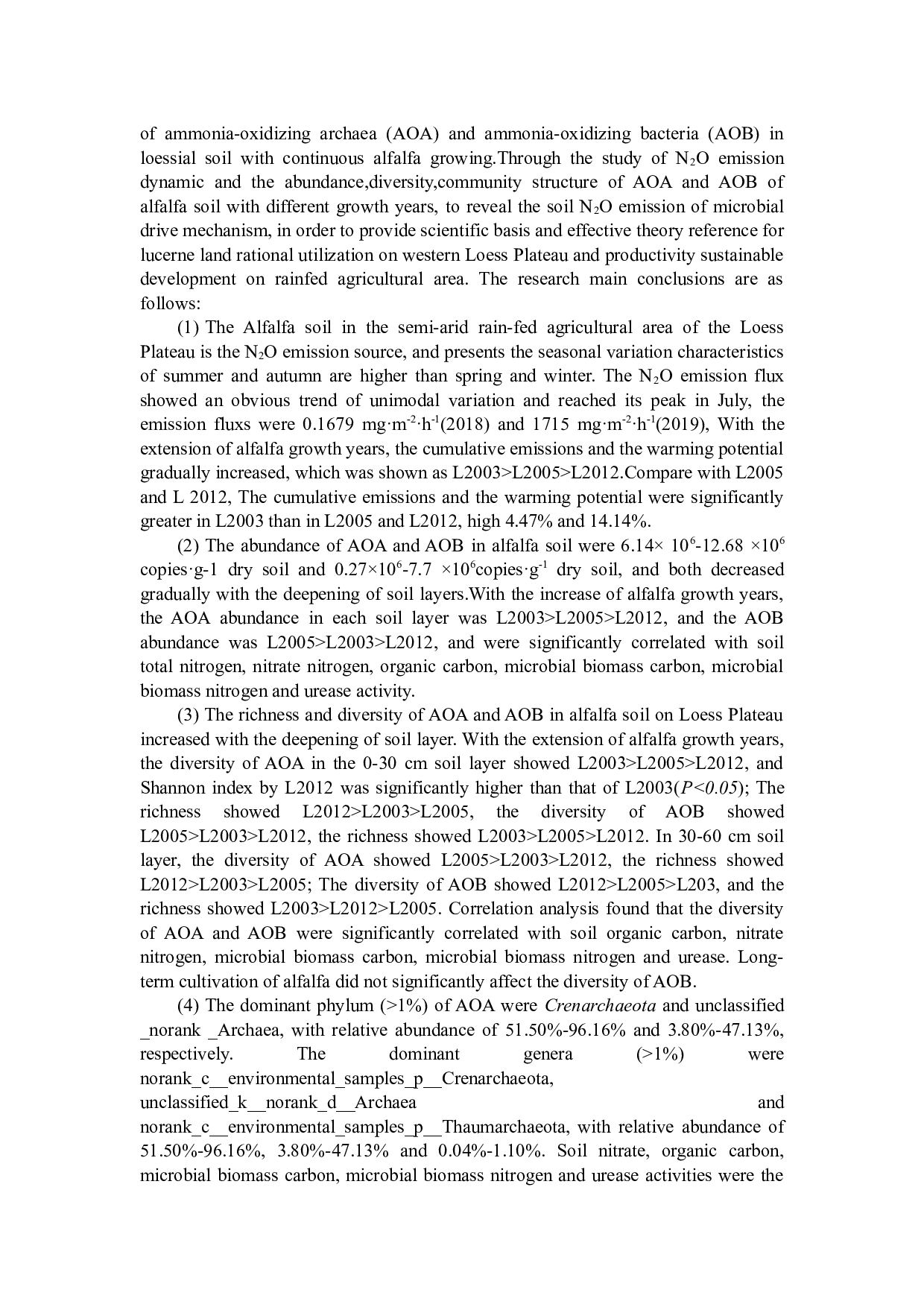 半干旱雨养区苜蓿种植年限影响黄绵土N2O排放的微生物驱动机制-24446字.docx 第3页