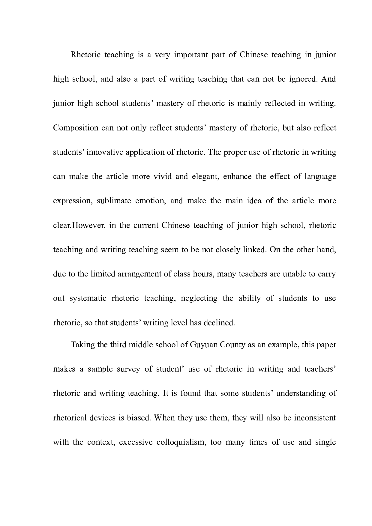 沽源县第三中学学生作文中修辞使用情况调查分析-11367字.docx 第3页