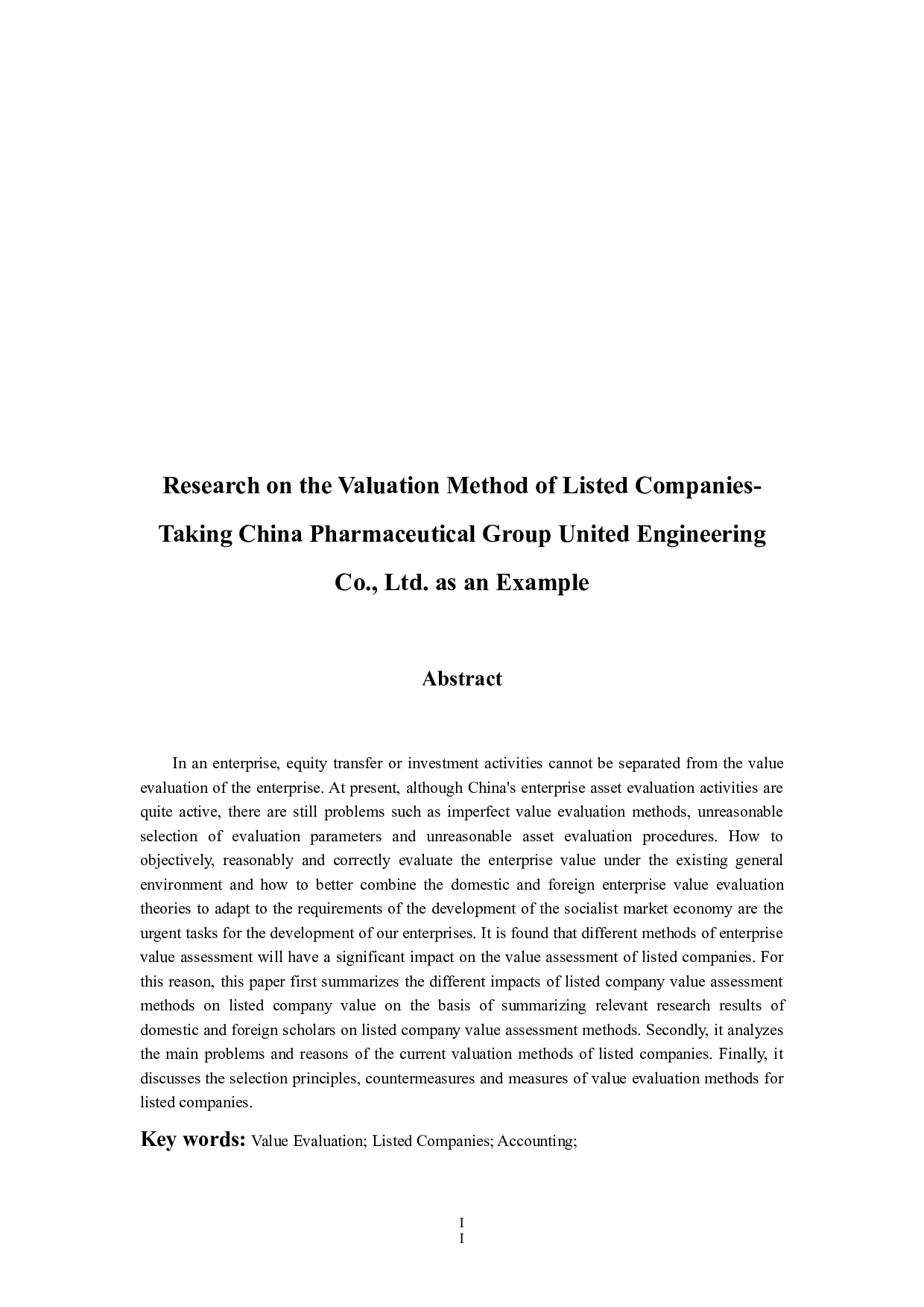 上市公司价值评估方法研究&mdash;&mdash;以MC公司为例-10510字.docx 第2页