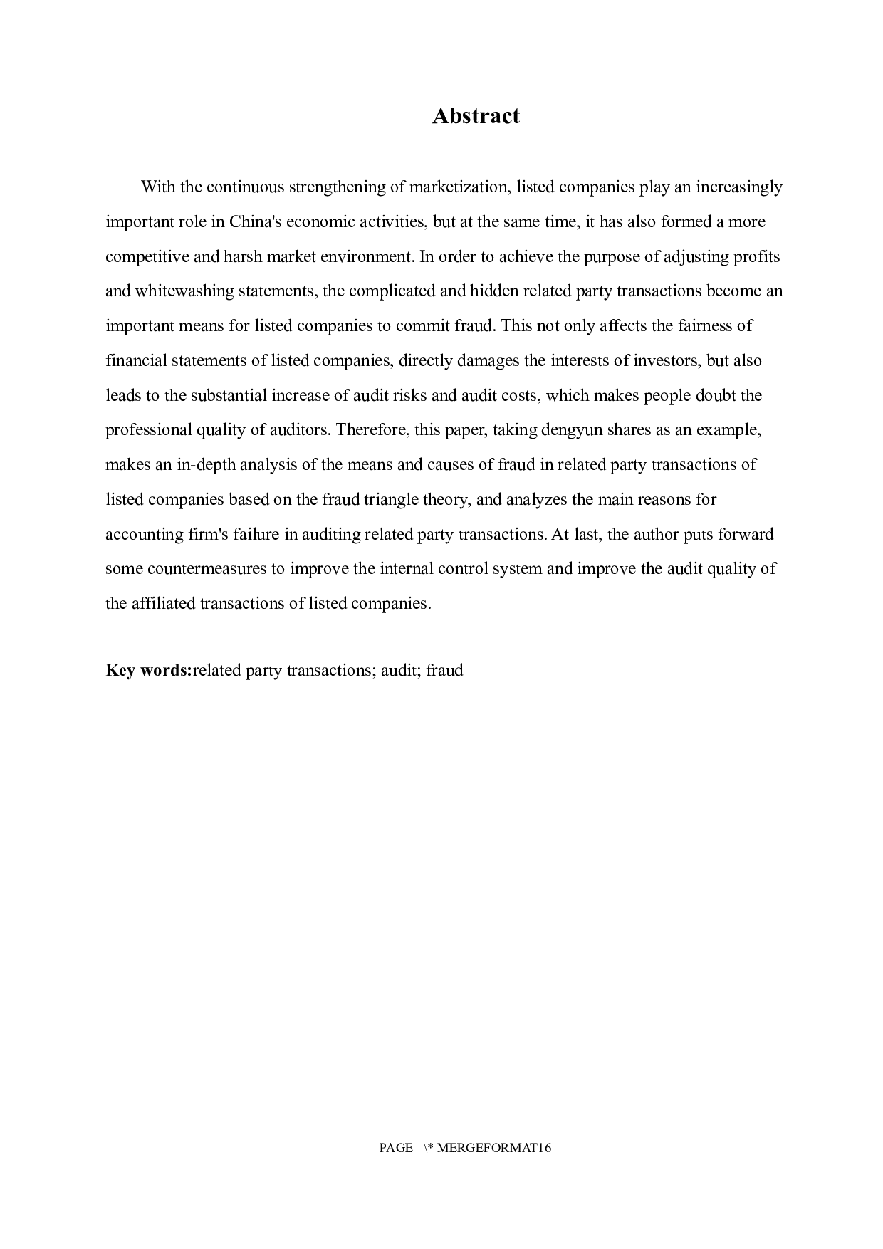 上市公司关联方交易舞弊及审计对策分析-10566字.docx 第2页