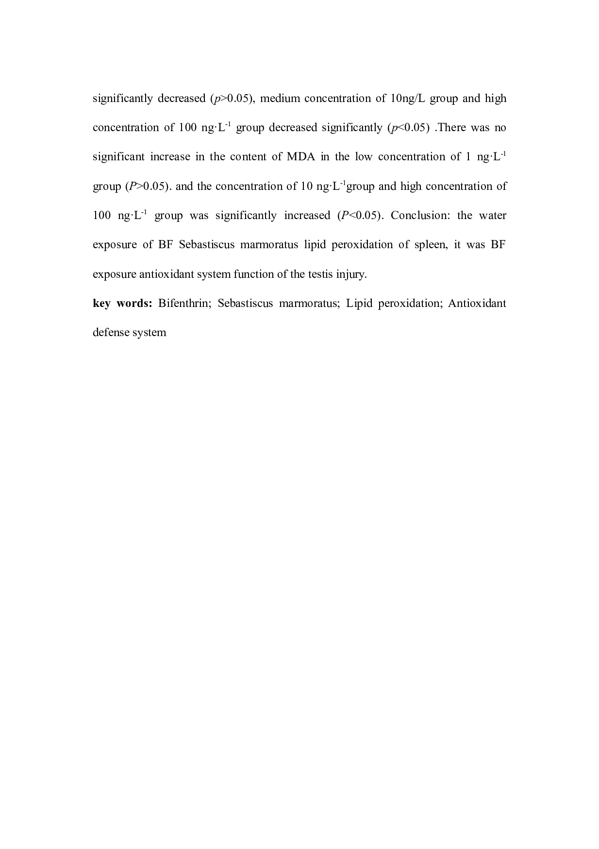 联苯菊酯暴露对褐菖鮋精巢脂质过氧化的诱导-4692字.docx 第3页