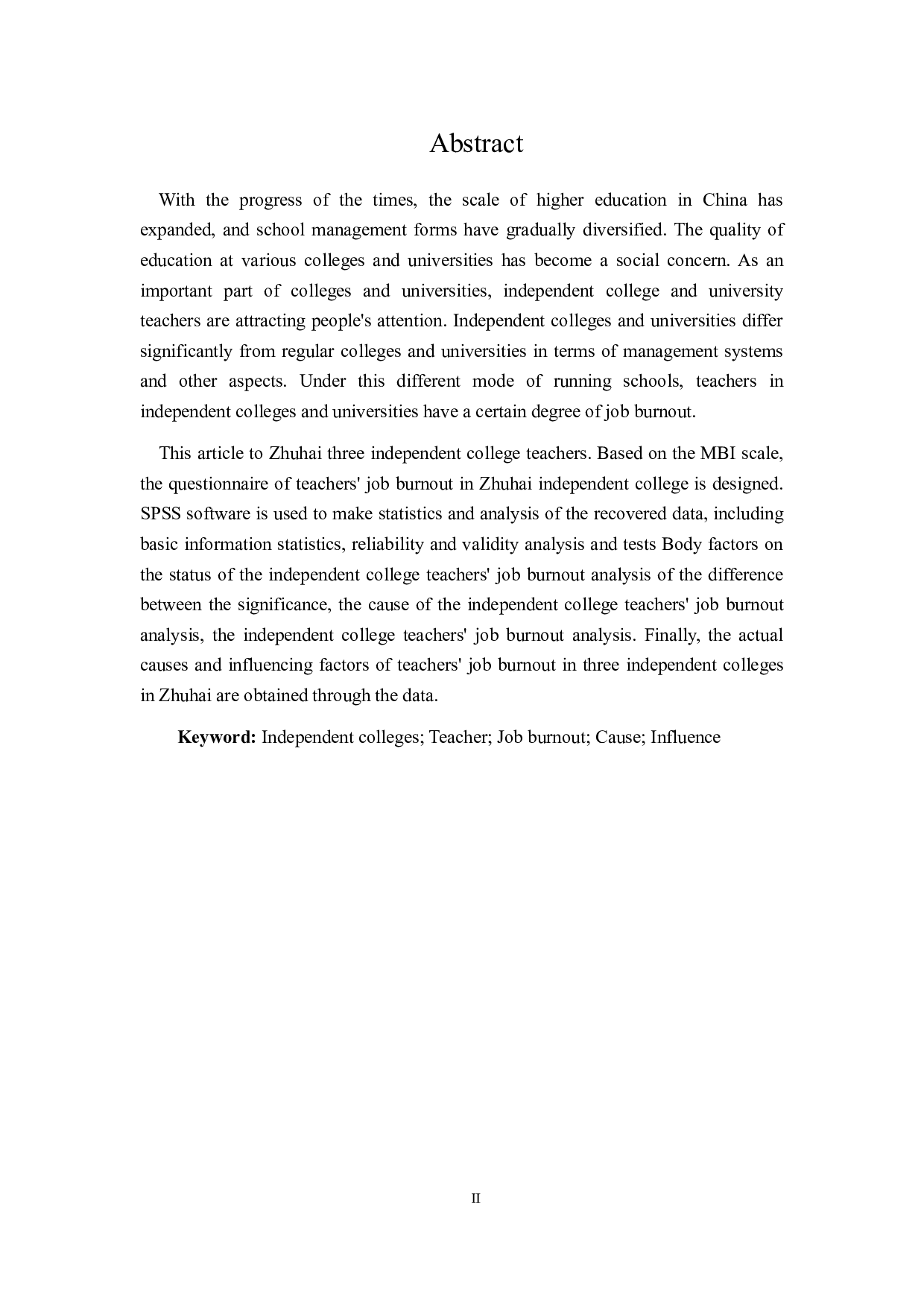 独立学院教师职业倦怠成因及其影响分析&mdash;&mdash;以珠海三所独立学院为例-26199字.docx 第2页