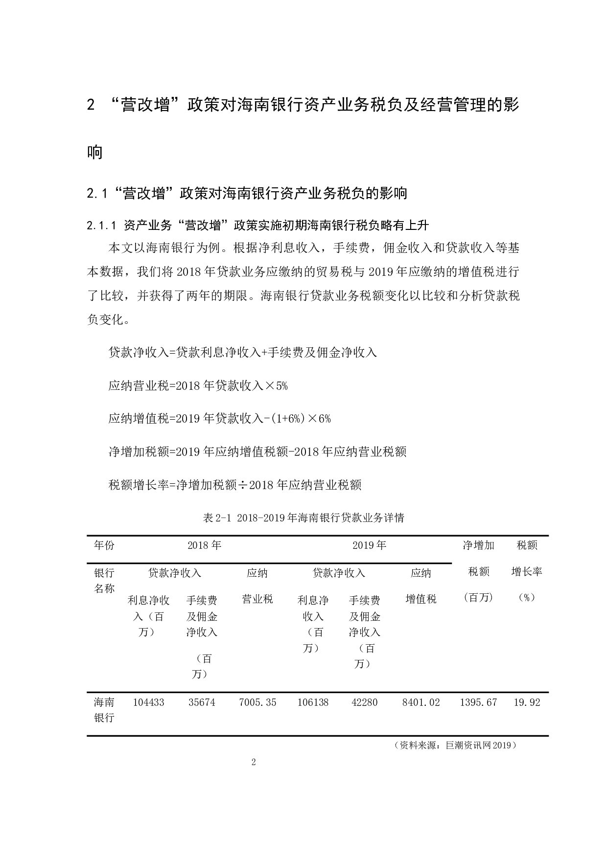 营改增&rdquo;对银行资产业务税负的影响及对策研究&mdash;&mdash;以海南银行为例-9370字.docx 第4页