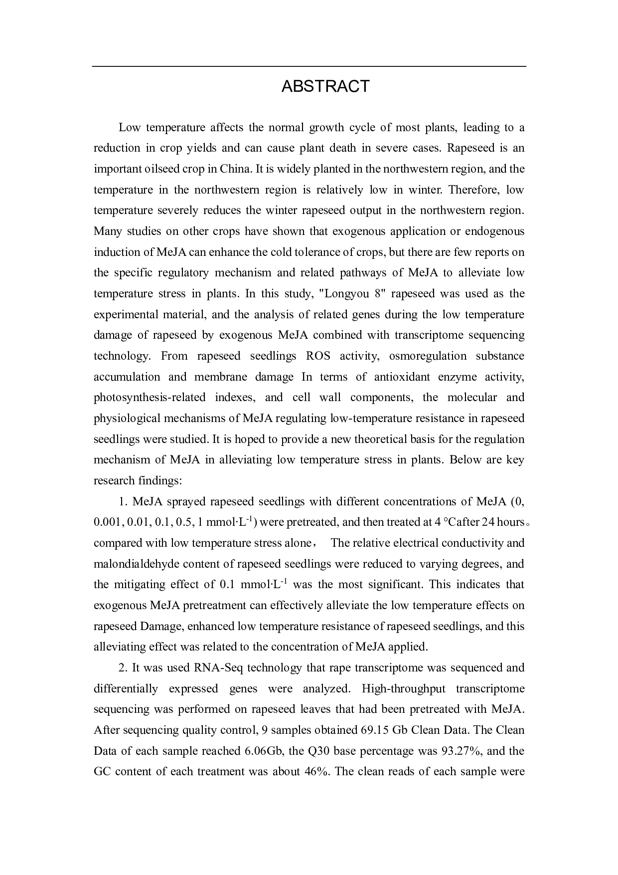 MeJA对低温下油菜幼苗生长及生理的影响-10130字.pdf 第4页