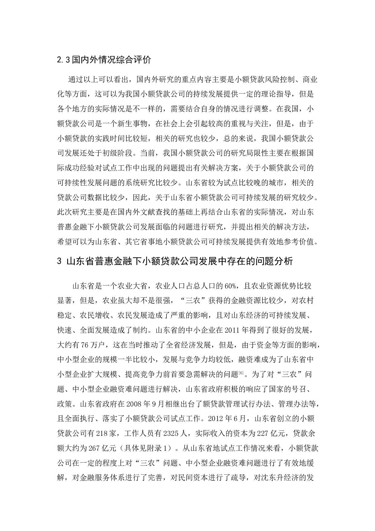 普惠金融下小额贷款公司存在的问题与发展方向探析&mdash;&mdash;以山东省为例-10819字.docx 第10页
