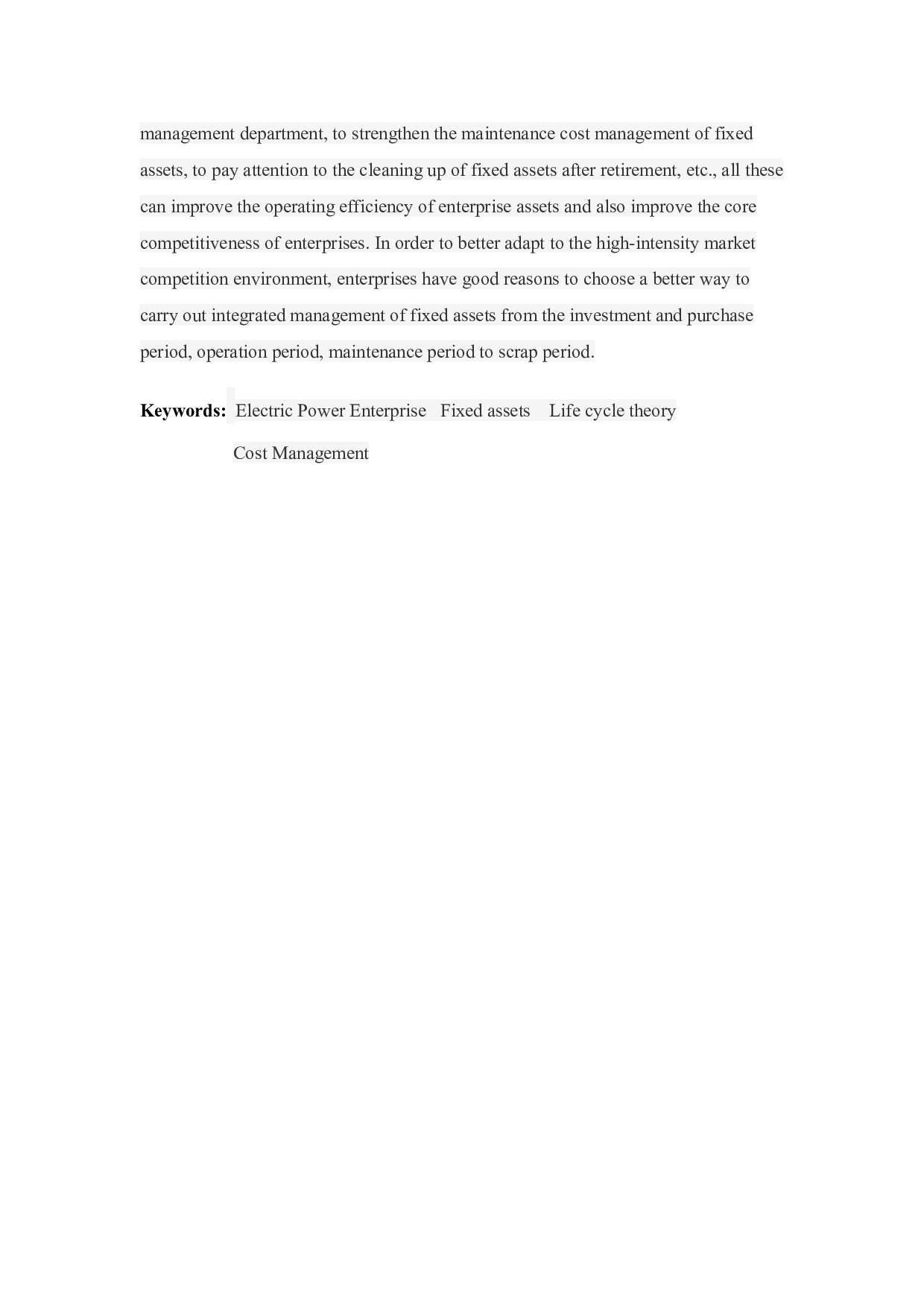 企业固定资产管理与效益探析&mdash;&mdash;以电力行业为例-12463字.docx 第3页