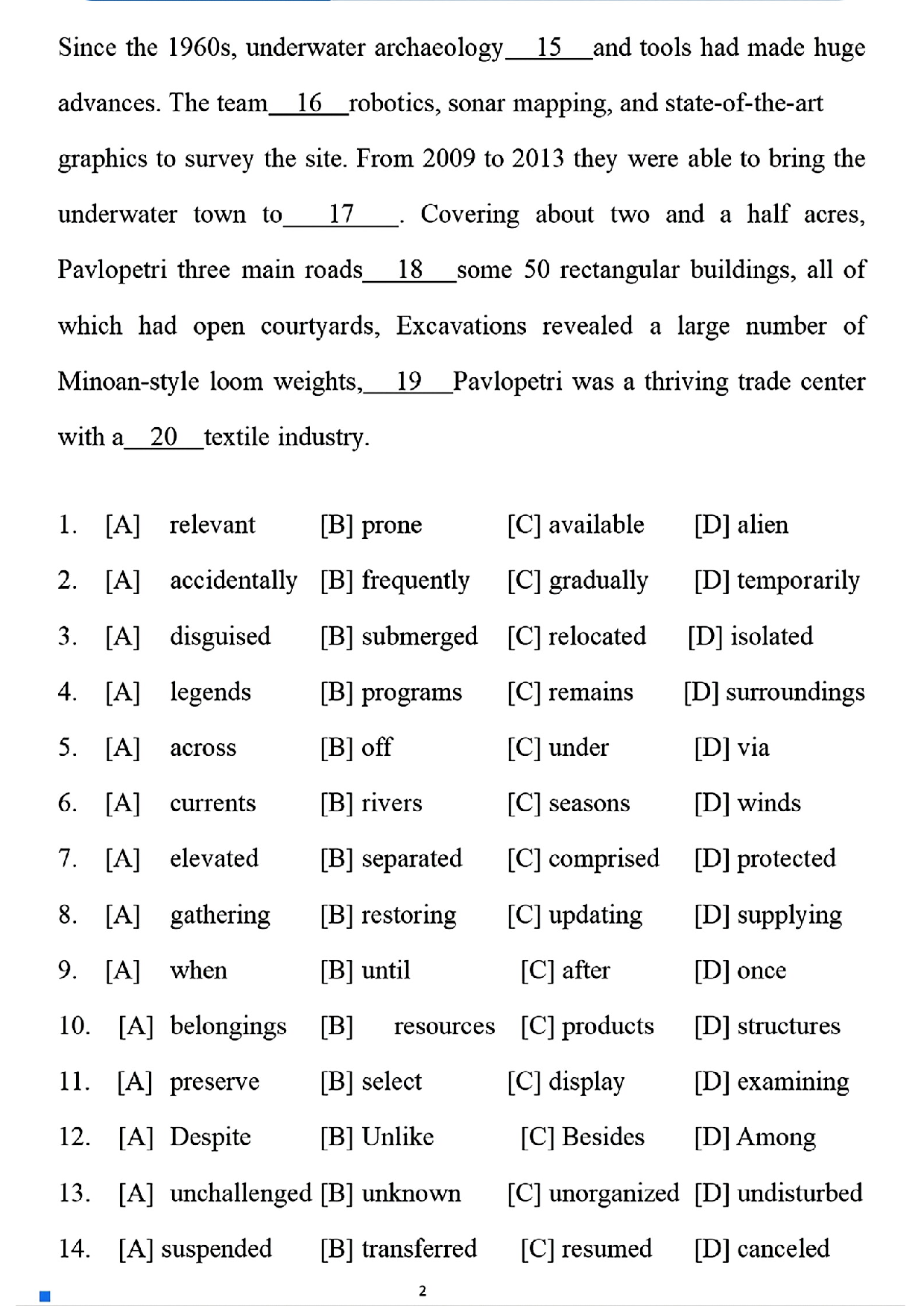 2025考研英语一真题及答案.pdf 第2页
