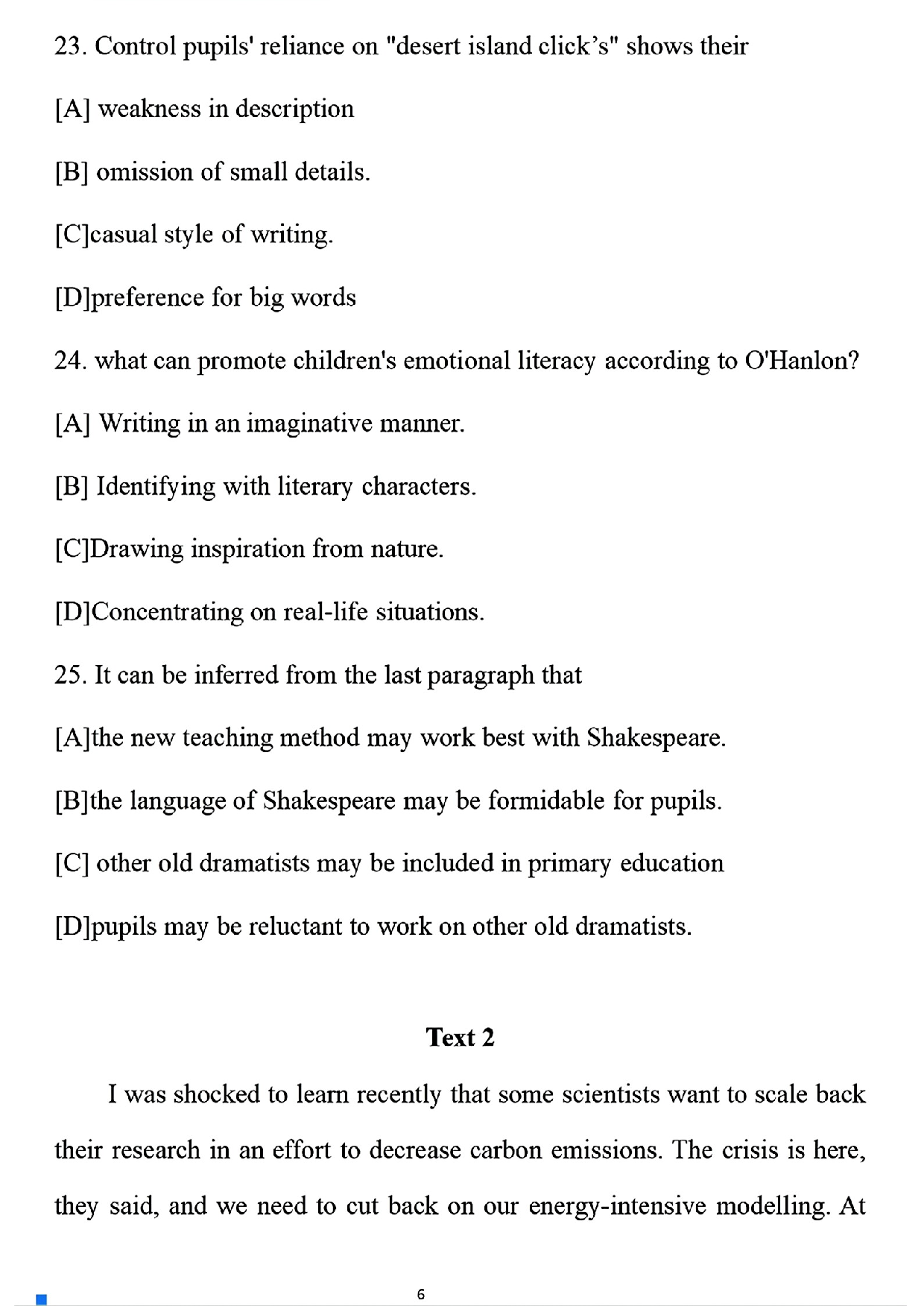 2025考研英语一真题及答案.pdf 第6页