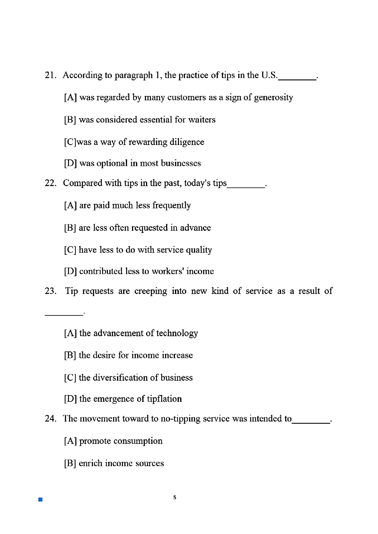 2025考研英语二真题及答案.pdf 第5页