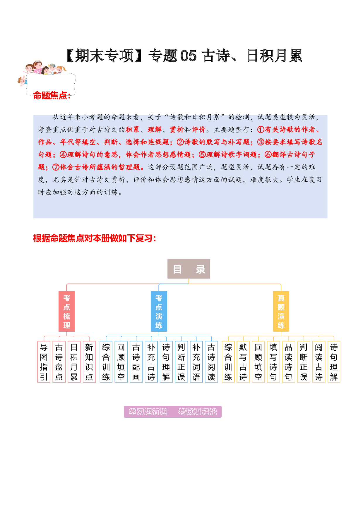 专题 05 古诗和日积月累（专项训练）-（统编版2024）.docx 第1页