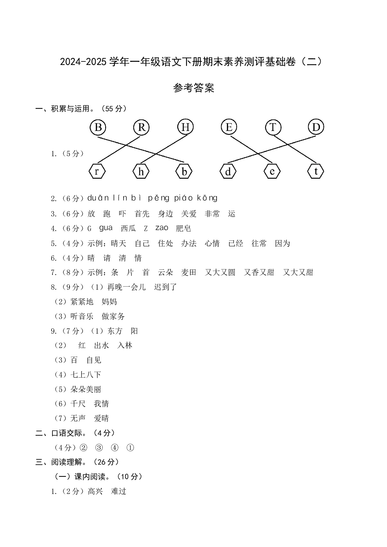 语文（基础卷02）（参考答案）.docx 第1页
