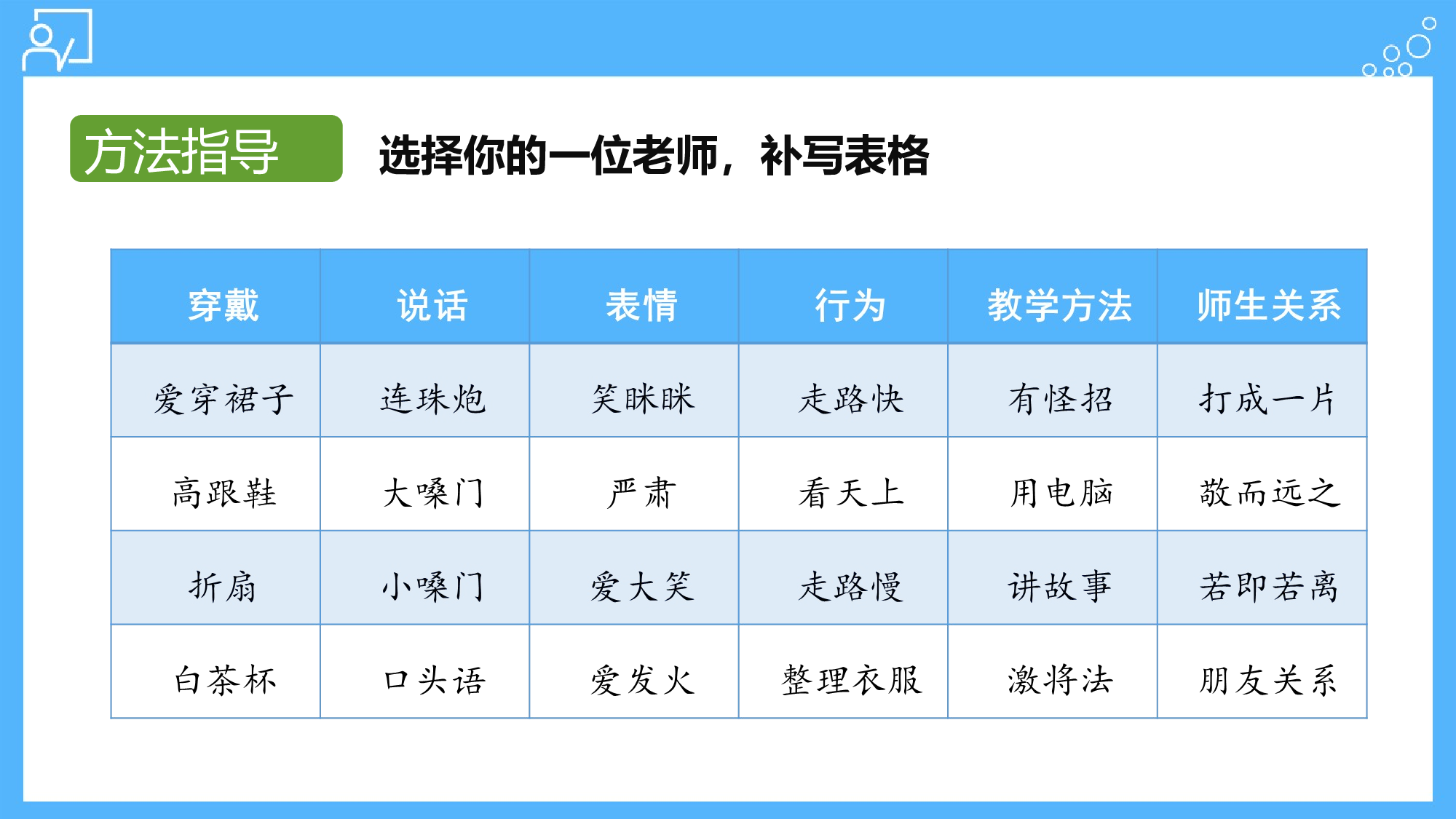 习作：&ldquo;漫画&rdquo;老师（教学课件）-(统编版).pptx 第9页
