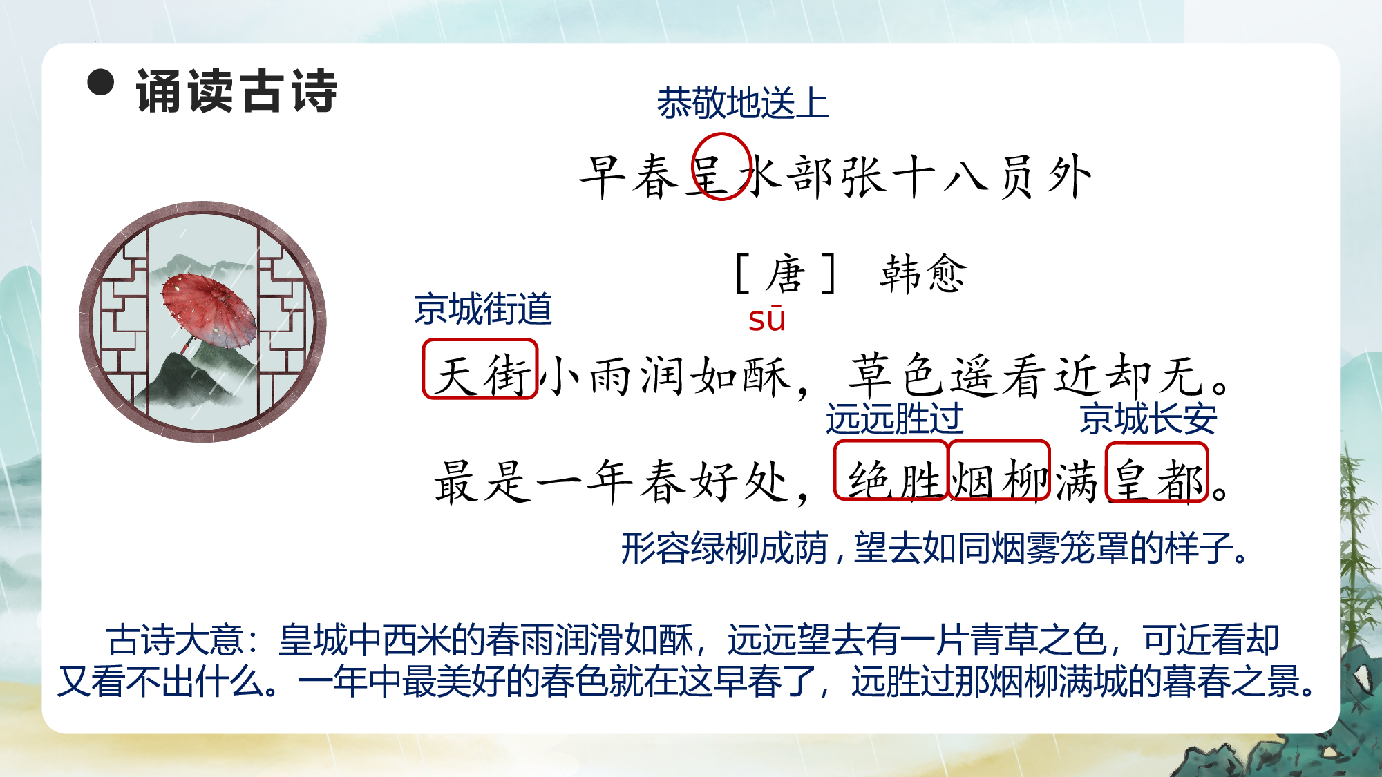 《早春呈水部张十八员外》（教学课件）.pptx 第10页