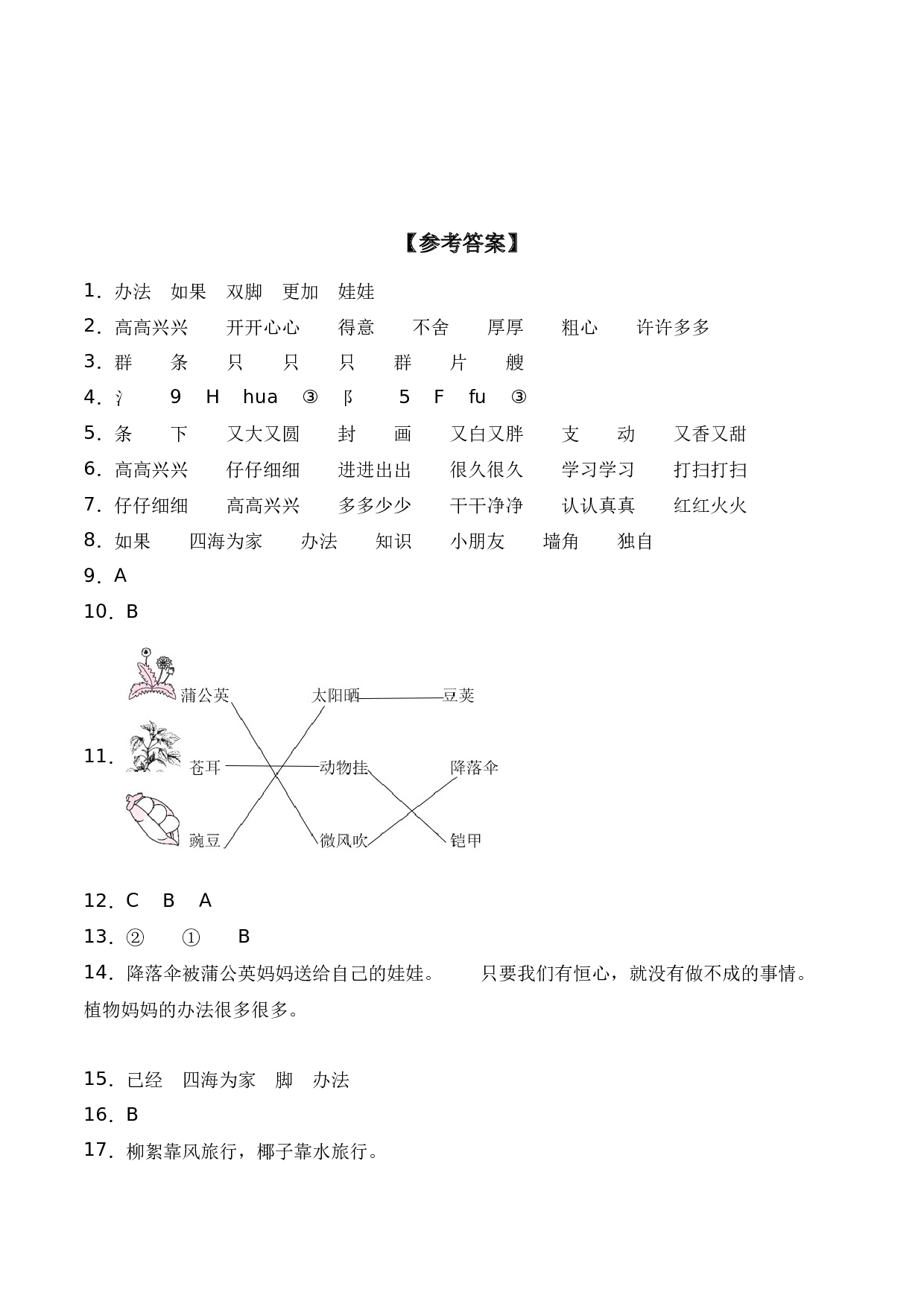 3 植物妈妈有办法（同步练习）-人教部编版（含答案）.docx 第5页