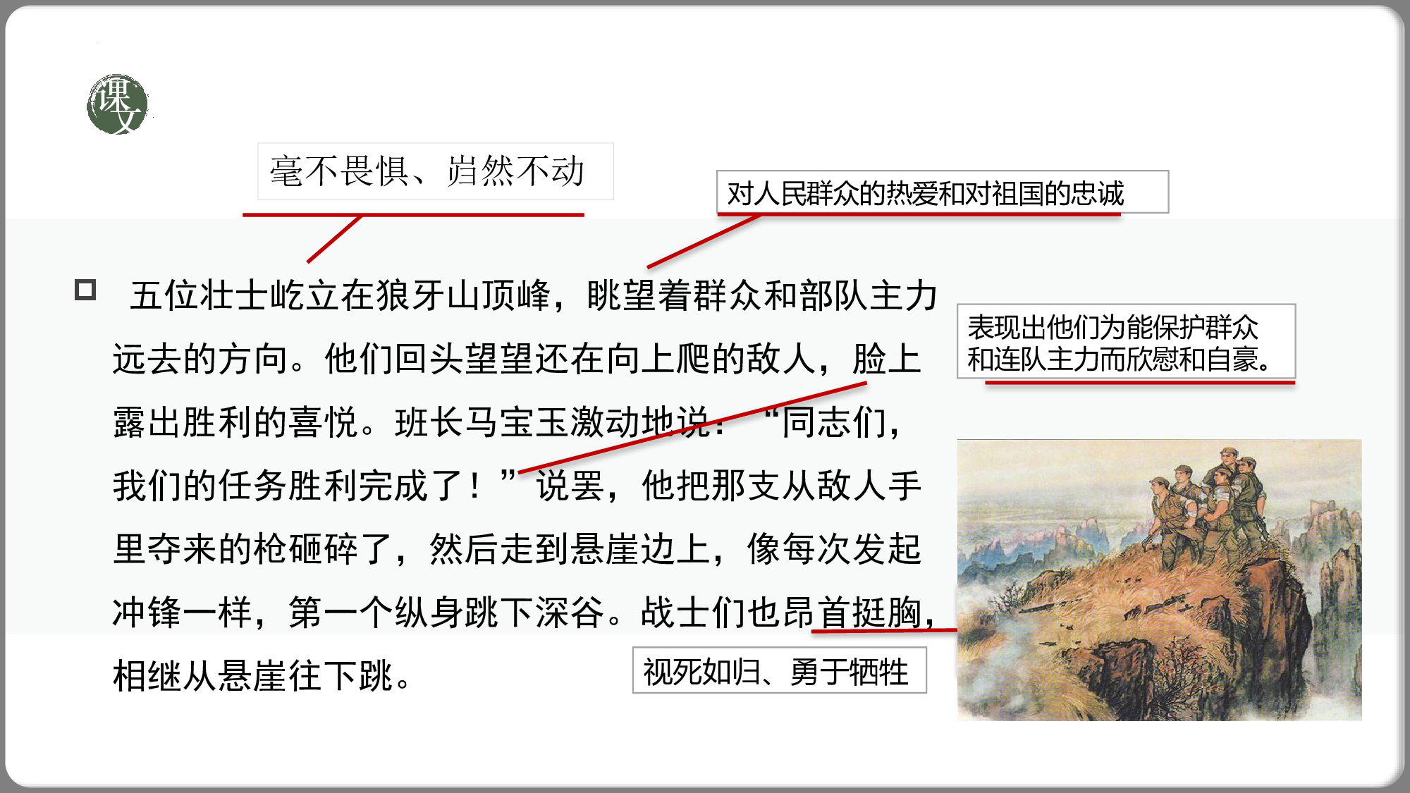 第6课《狼牙山五壮士》（第二课时）（教学课件）-（统编版）(1).pptx 第9页
