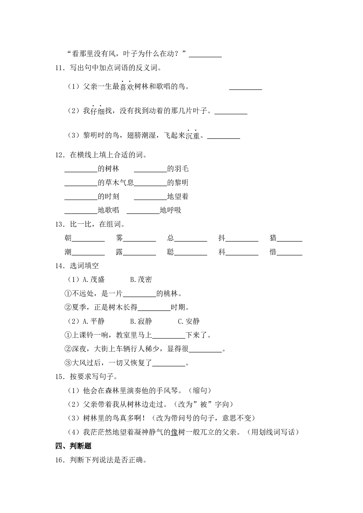 23 父亲、树林和鸟 -语文三年级上册（统编版）.docx 第3页