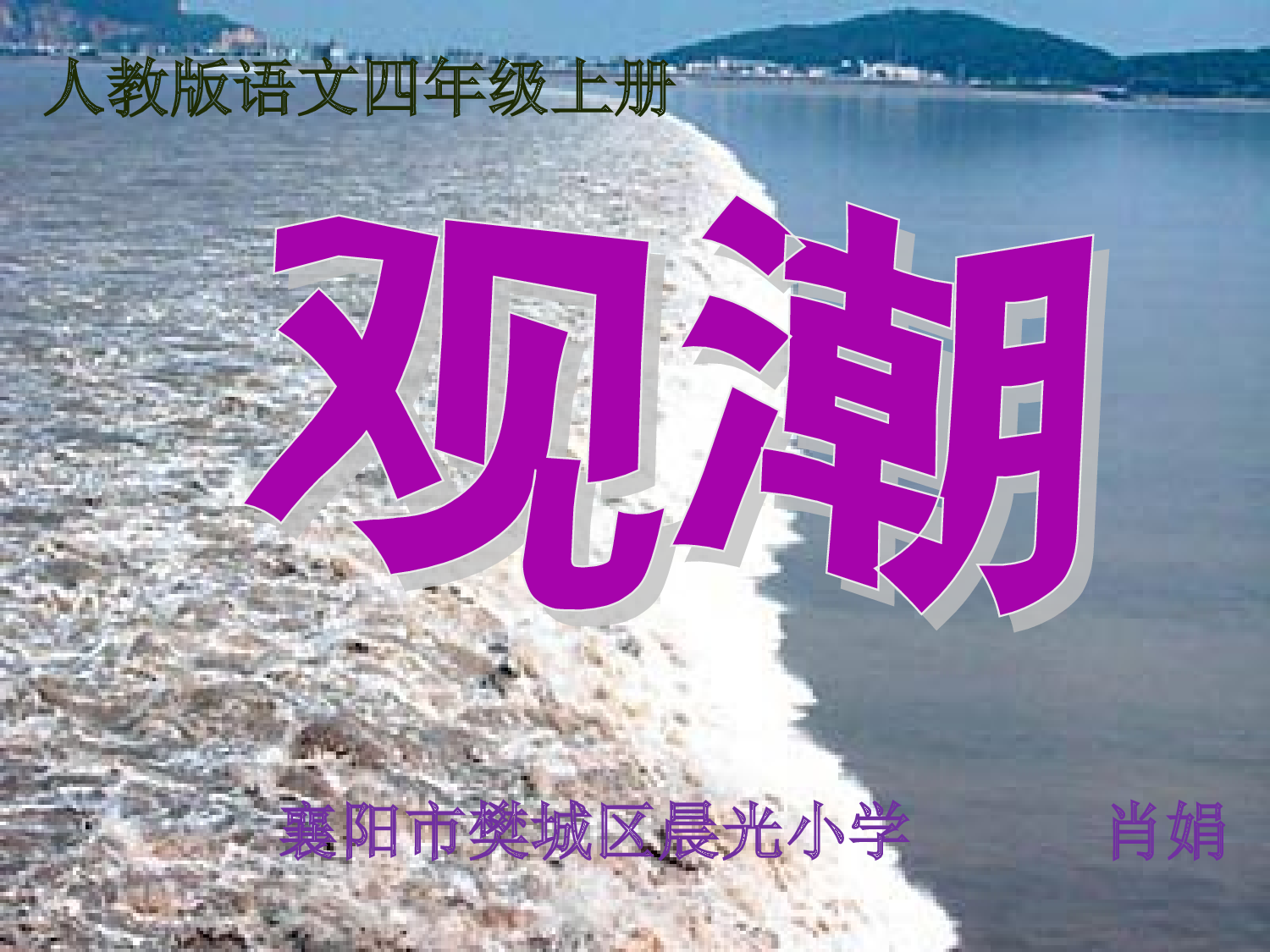 【课件】肖娟《观潮》.ppt 第1页