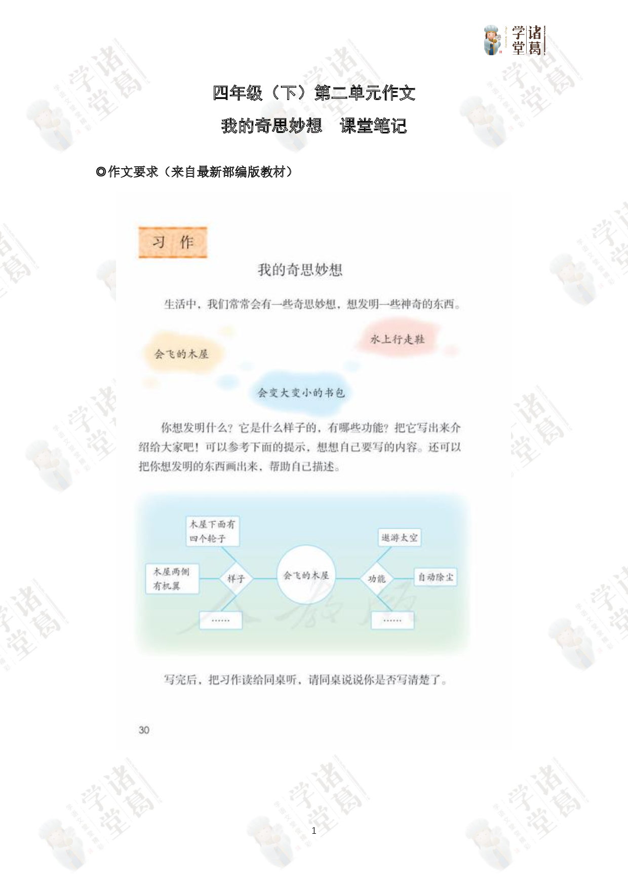 四年级-第3讲：第二单元同步作文.pdf 第1页