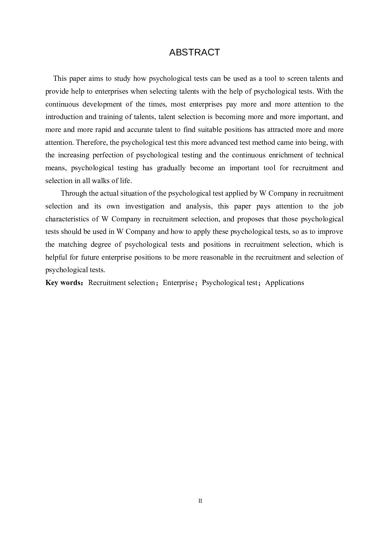 心理测验在W公司招聘甄选中的应用-11091字.docx 第2页