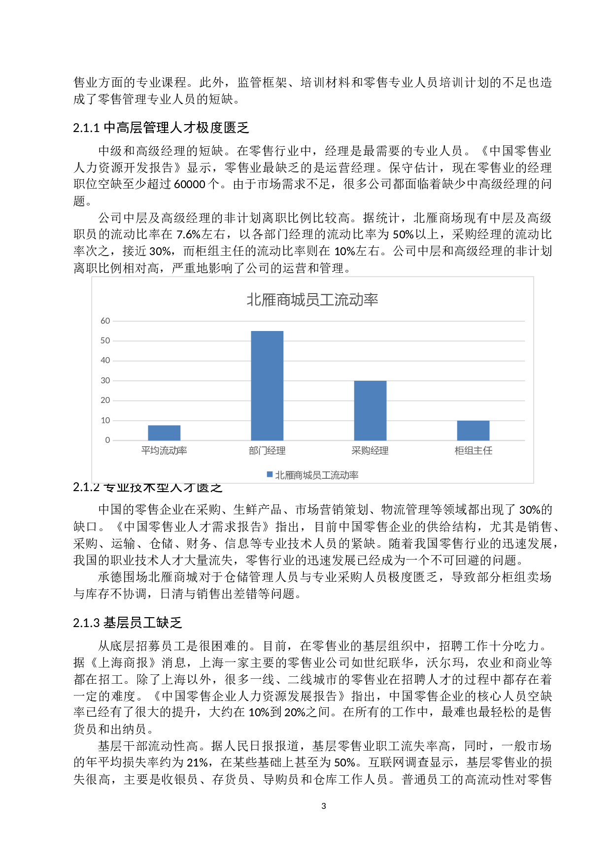 百货零售业员工流失问题及对策&mdash;&mdash;以承德围场北雁商城为例-11794字.docx 第6页