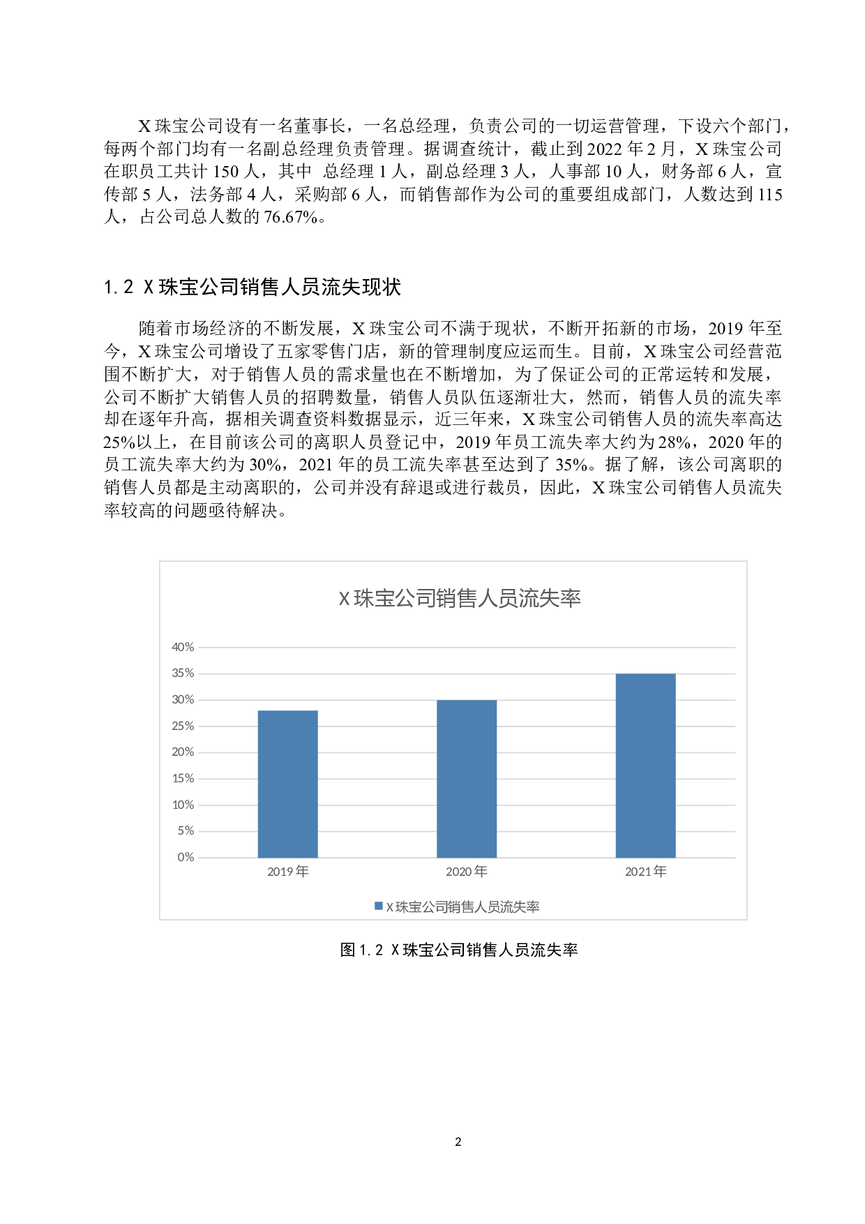 X珠宝公司销售人员流失现状分析-11343字.docx 第5页