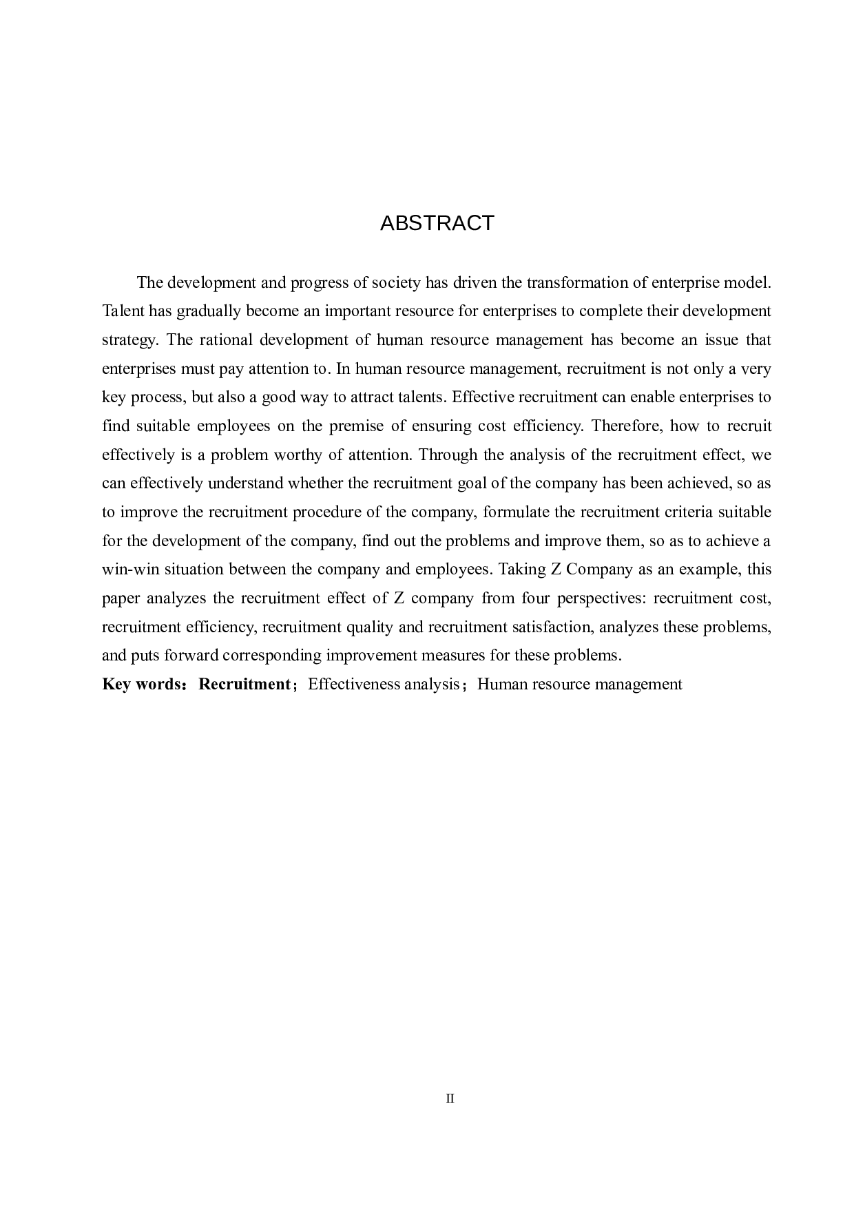 疫情背景下Z公司招聘工作的有效性分析-11002字.doc 第2页