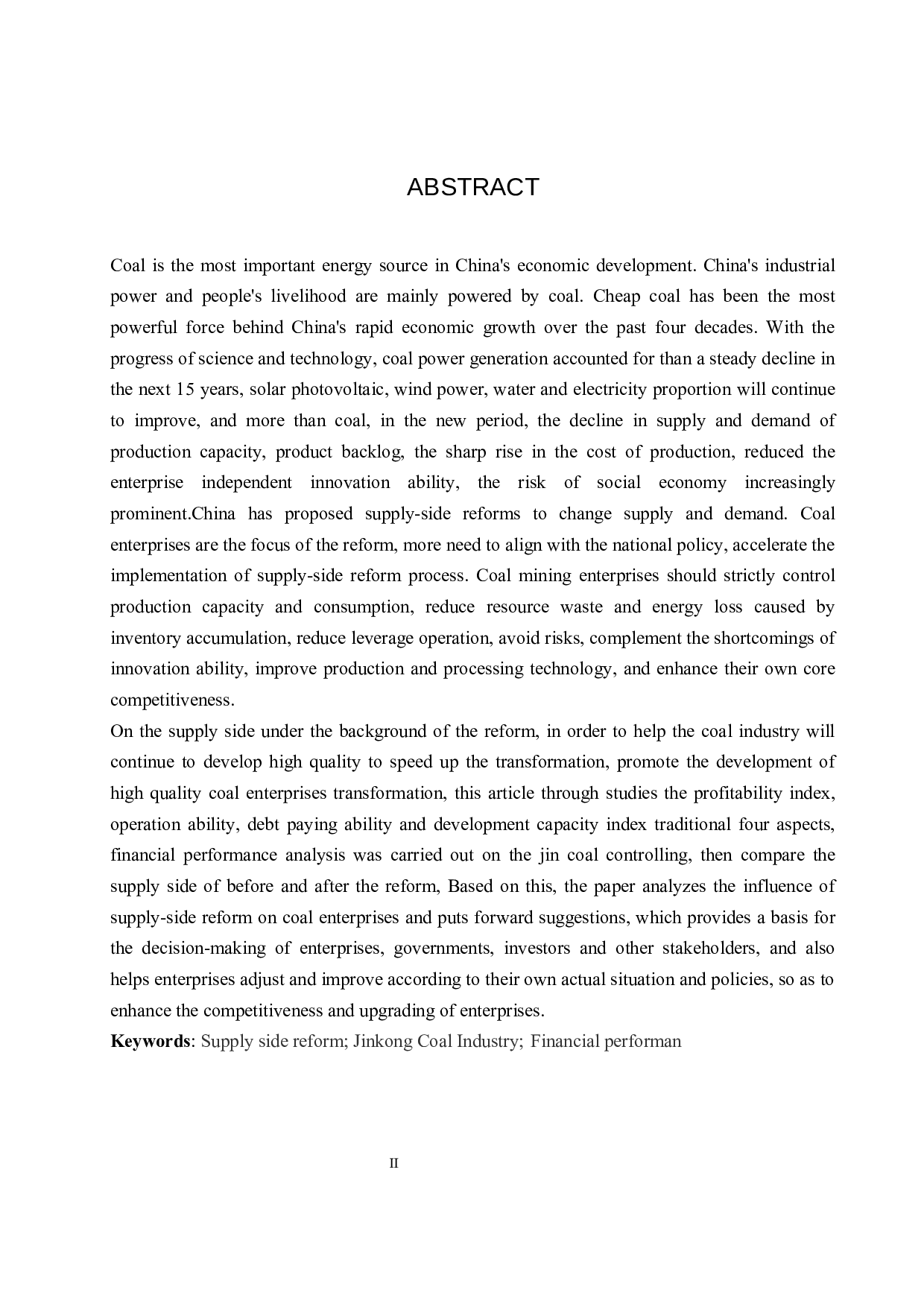 供给侧改革背景下晋控煤业财务绩效分析-13323字.docx 第2页