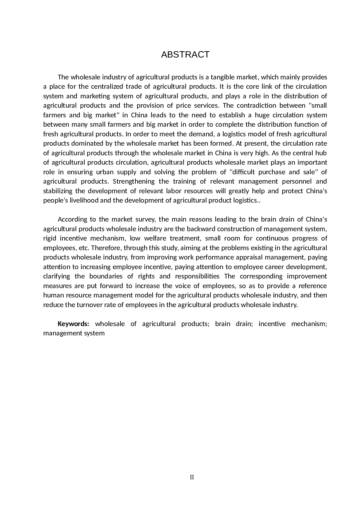农产品批发行业人才流失问题及对策 &mdash;&mdash;以河北新发地为例-9203字.docx 第2页