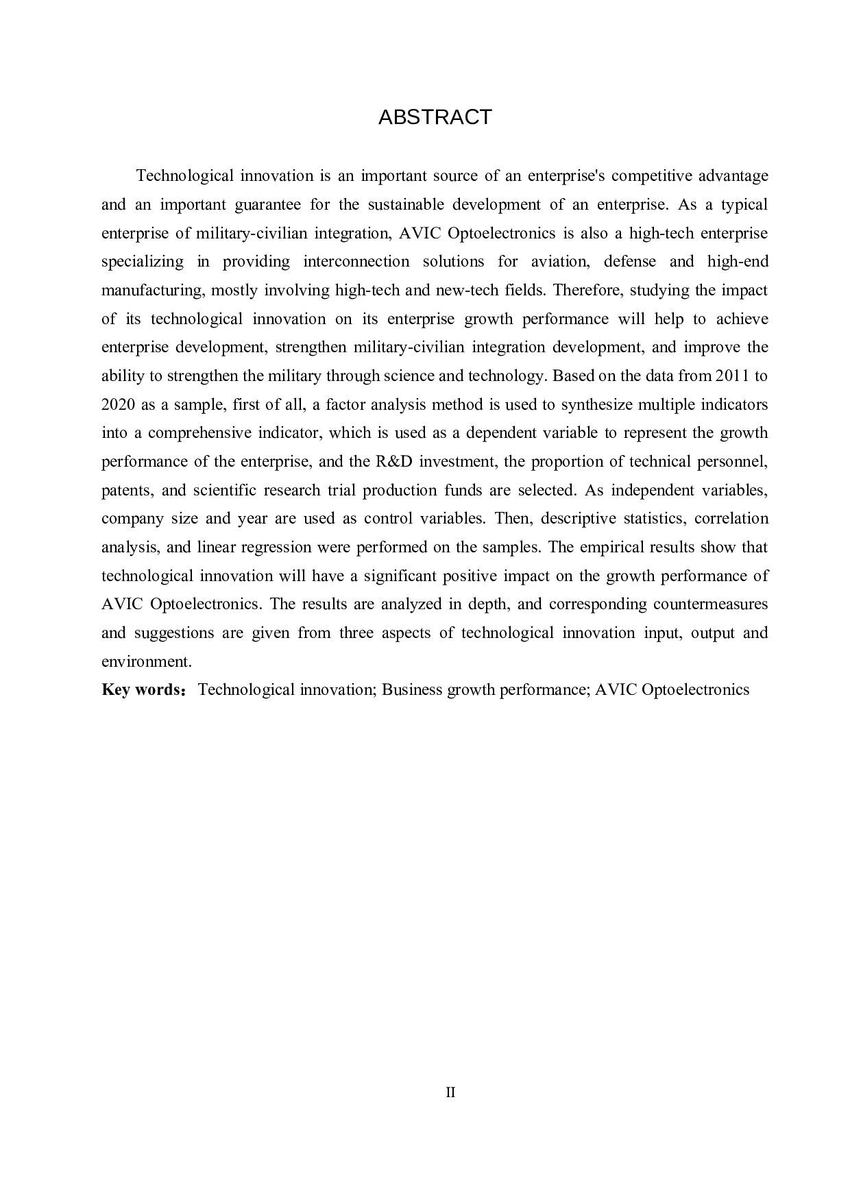 技术创新对中航光电企业成长绩效的影响研究-12060字.docx 第2页