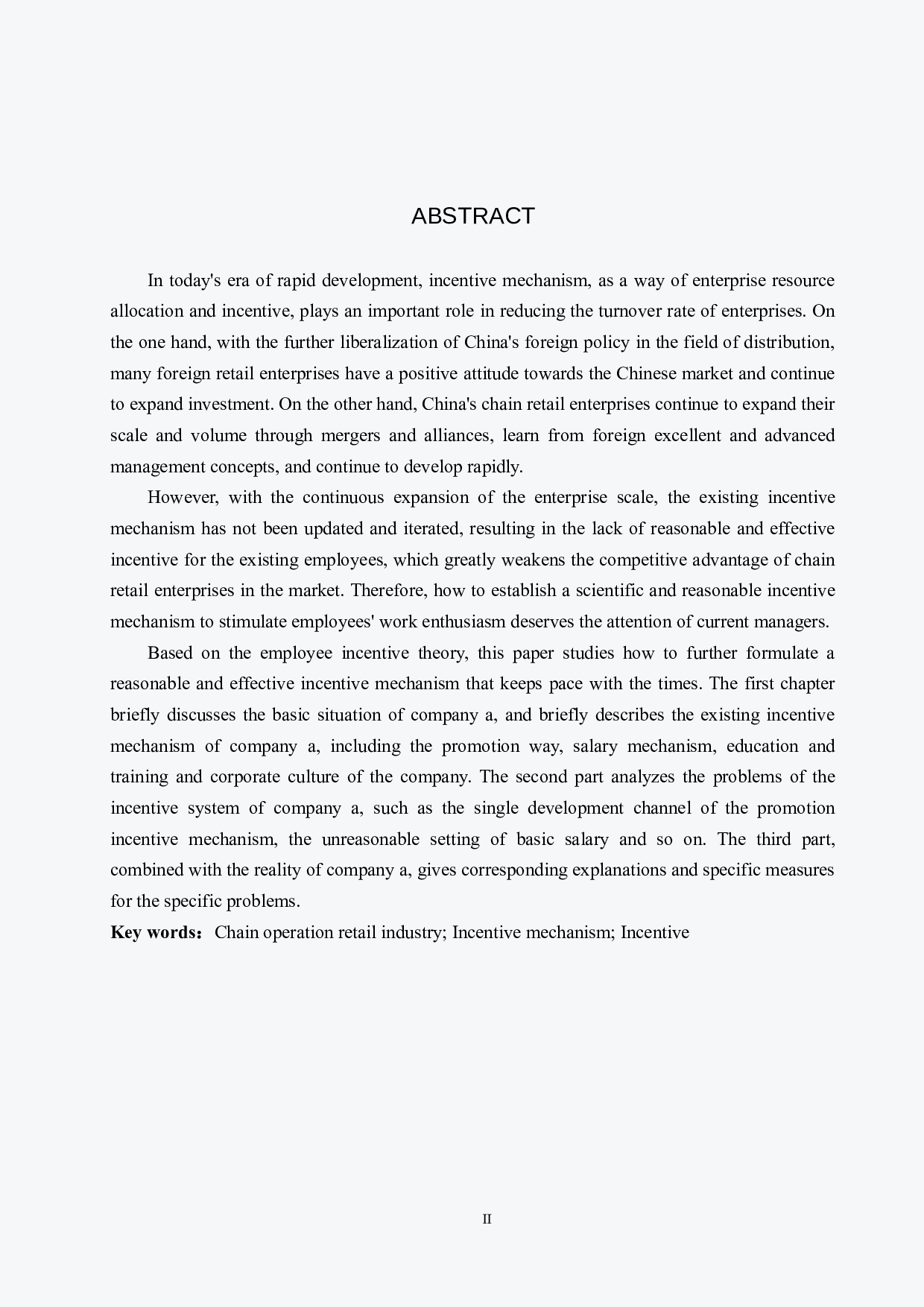 连锁经营零售业激励机制分析&mdash;&mdash;以A公司为例-10539字.docx 第2页