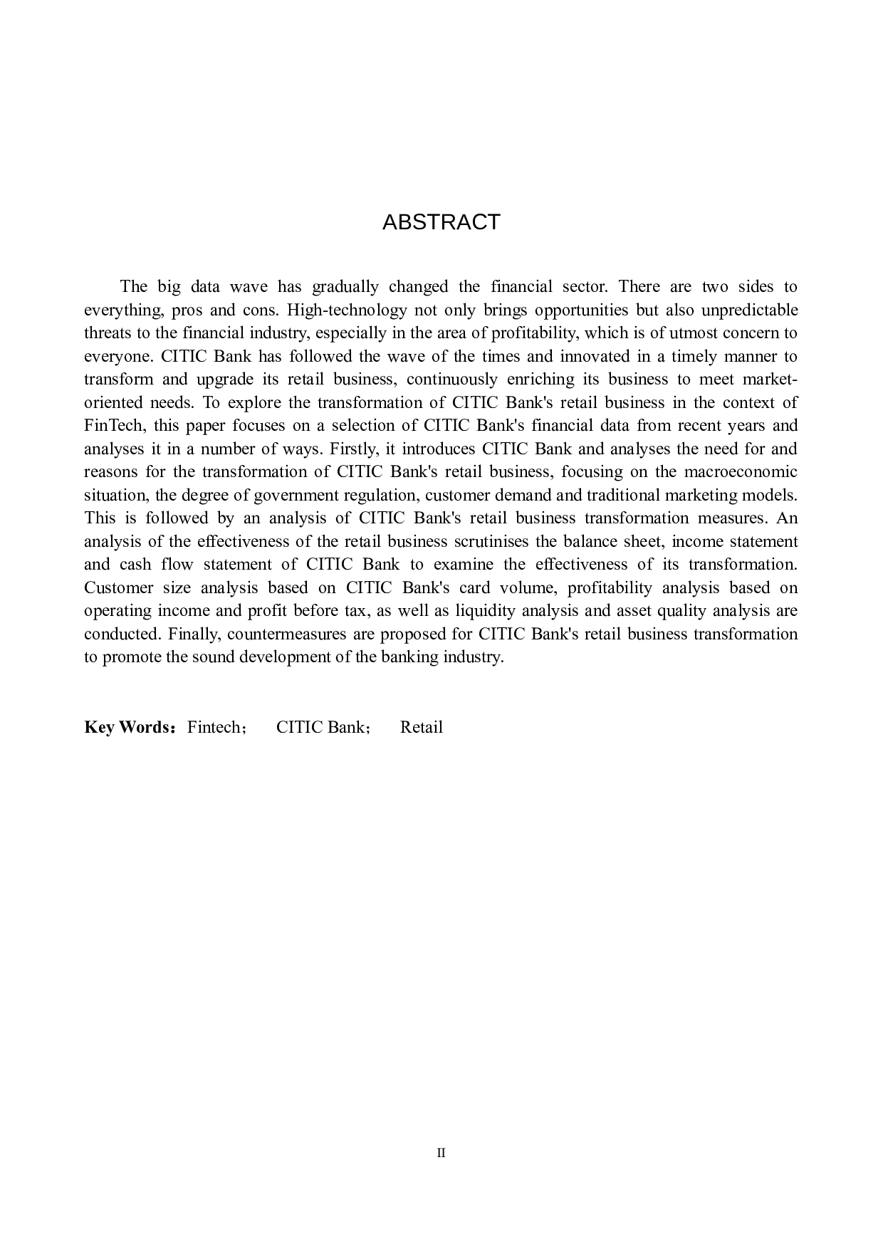 金融科技背景下中信银行零售业务转型研究-11452字.docx 第3页