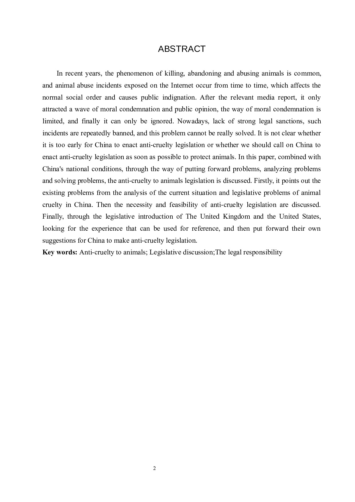 我国反虐待动物的立法问题探讨-10474字.docx 第2页