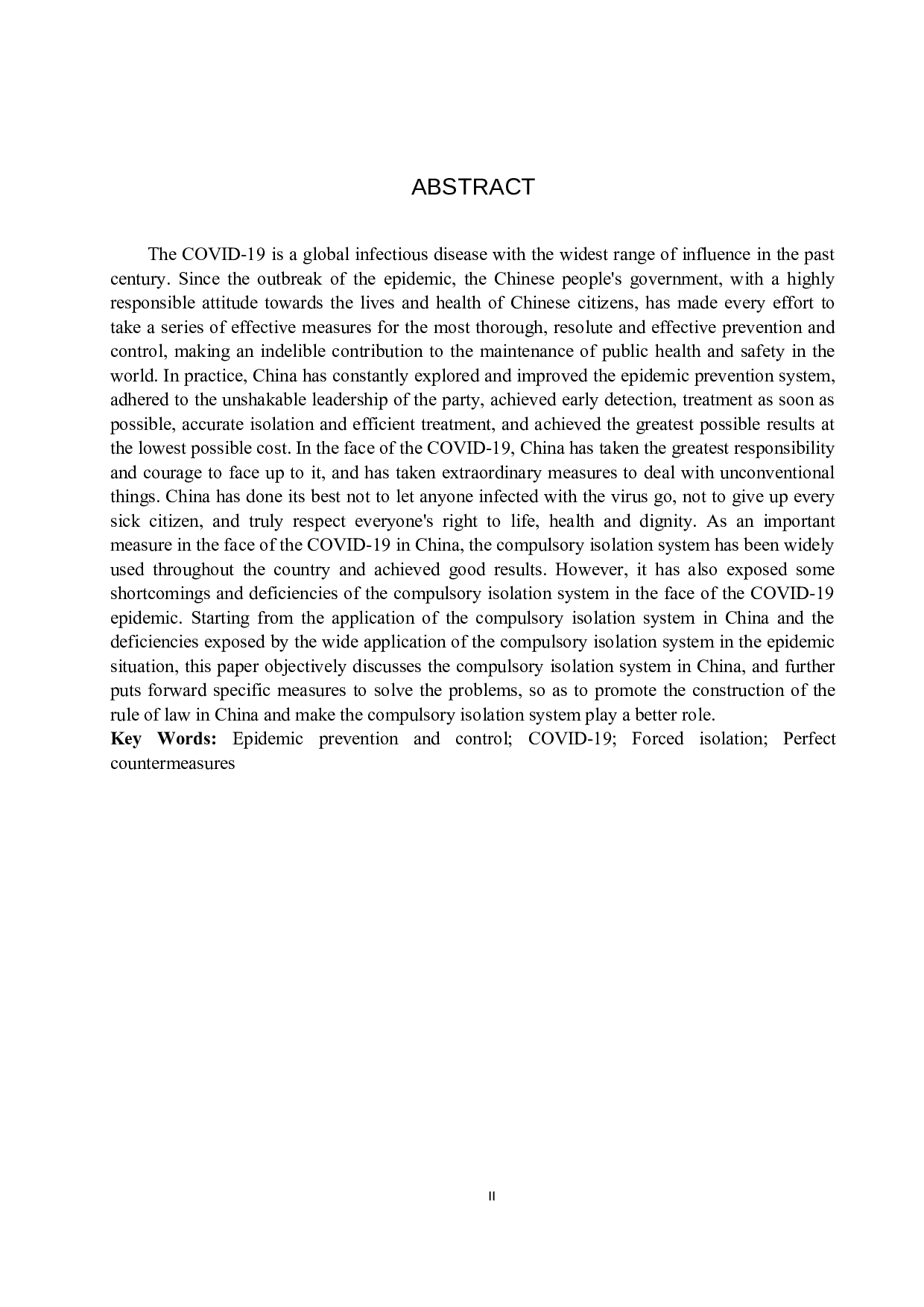 论重大疫情防控中强制隔离制度的适用与完善&mdash;&mdash;以新冠肺炎疫情防控为例-11576字.docx 第2页