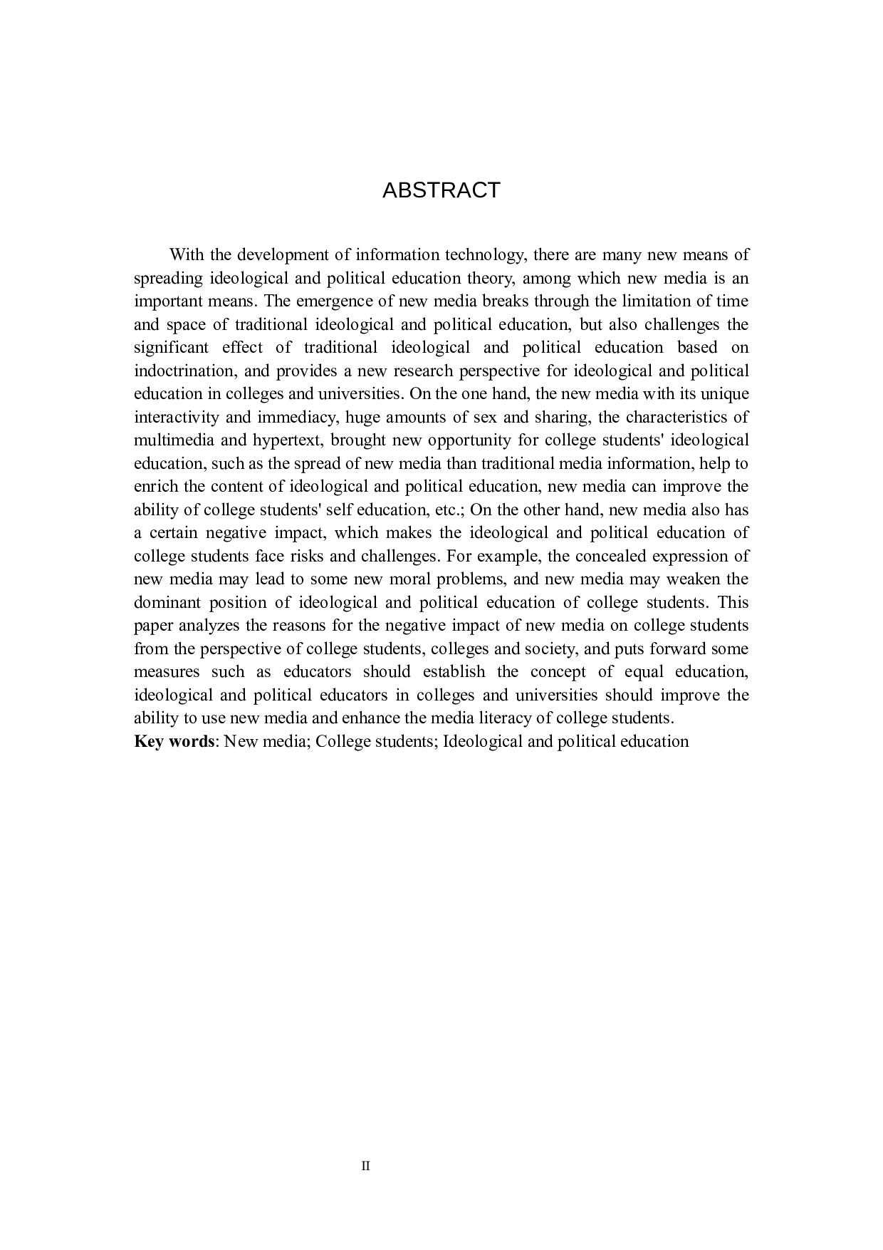 新媒体对大学生思想政治教育的影响及其优化研究&mdash;&mdash;以驻保高校为例-11262字.docx 第2页