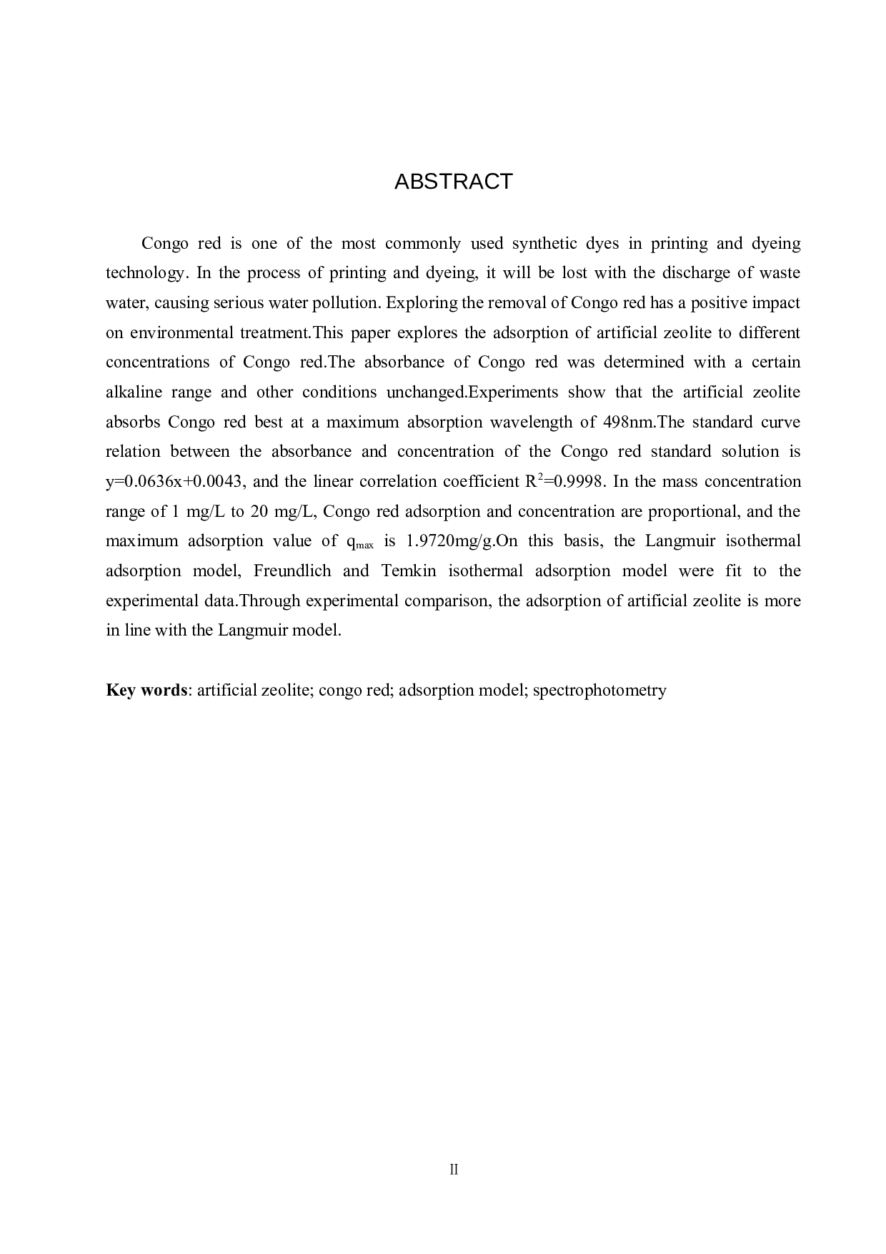 人造沸石对刚果红的吸附模型构建-8111字.docx 第2页