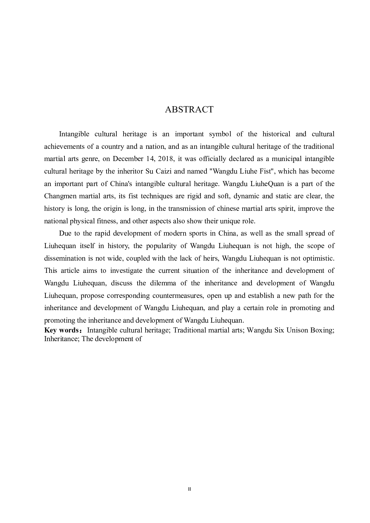 非物质文化遗产视域下望都六合拳的传承发展-8750字.doc 第2页