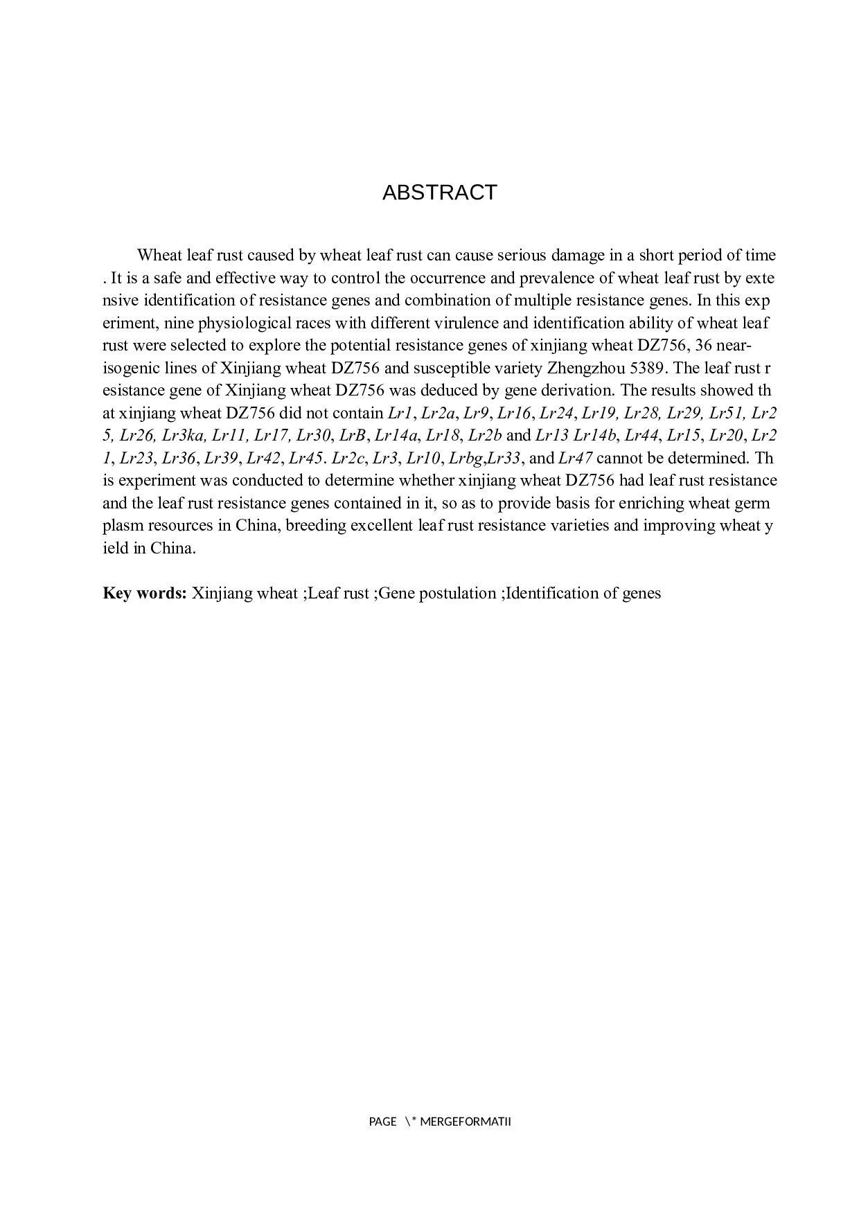 新疆小麦DZ756抗叶锈病基因推导-7832字.docx 第2页