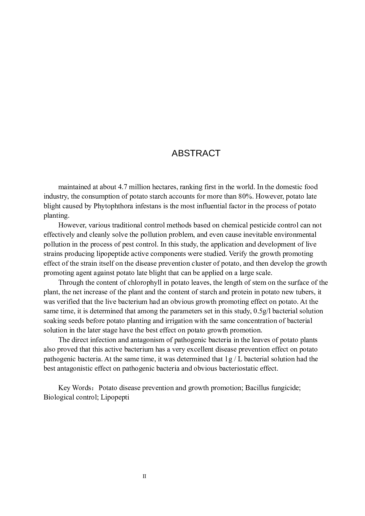 芽孢杆菌对马铃薯的防病促生功能研究-7228字.docx 第2页