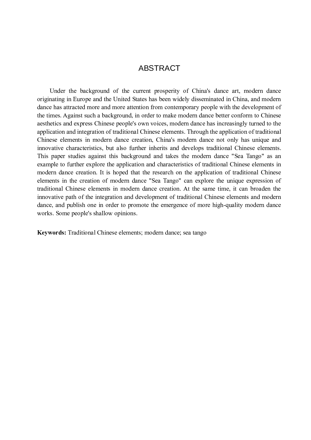 浅谈中国传统元素在现代舞《海上探戈》创作中的运用-8254字.doc 第2页