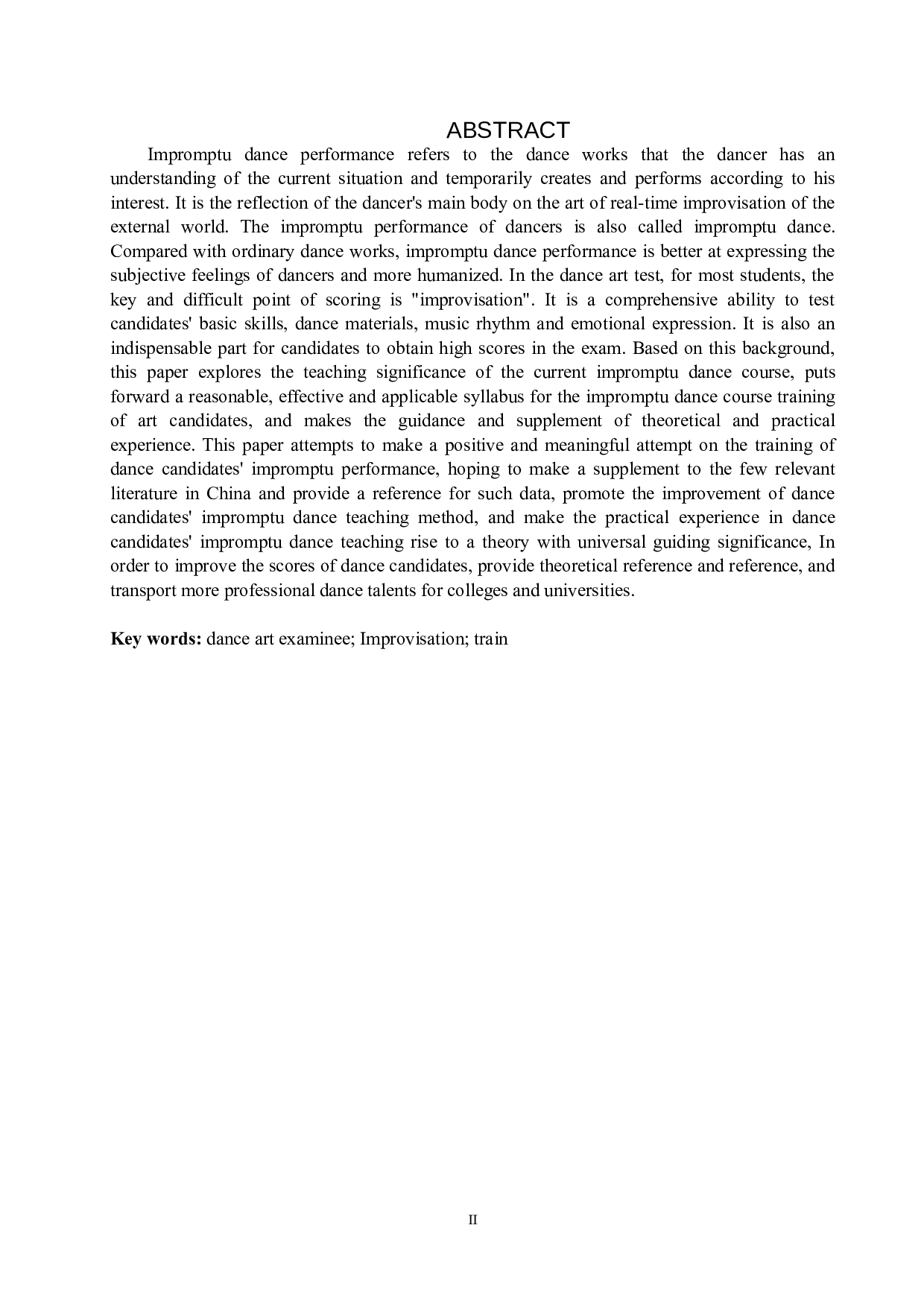 浅谈舞蹈艺考生即兴表演的训练-7242字.doc 第2页