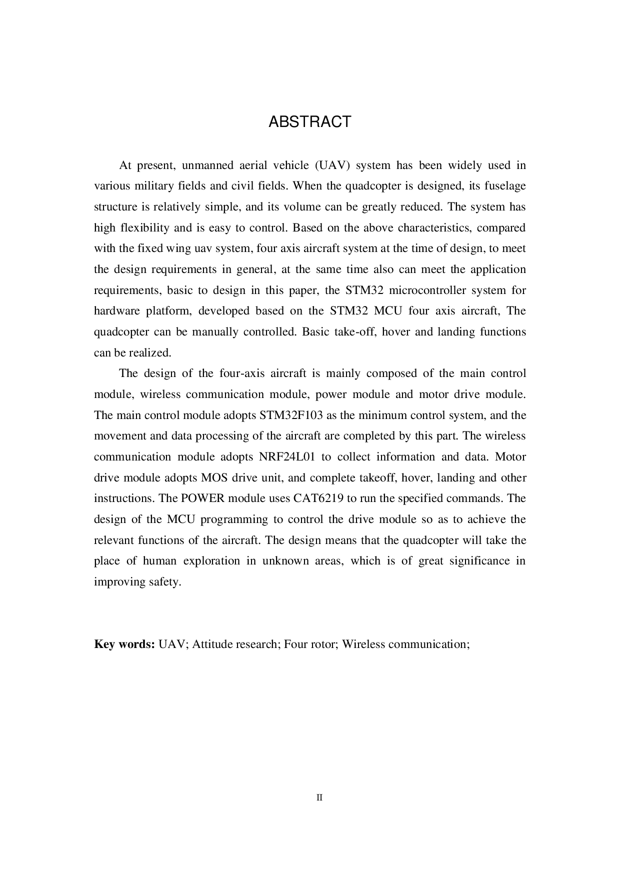 简易四轴飞行器的设计实现-20367字.pdf 第2页