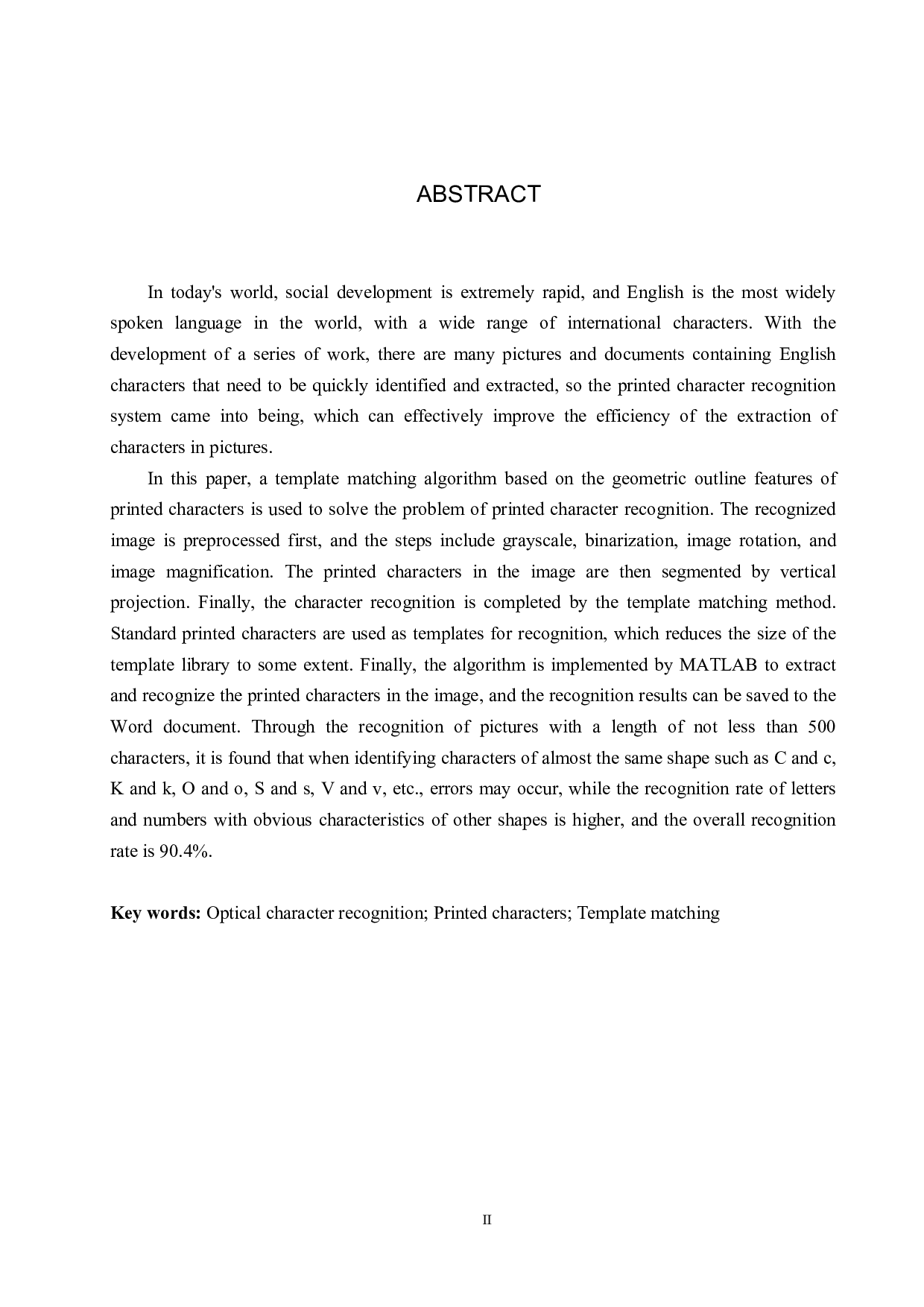 基于模板匹配的OCR字母识别算法研究-18601字.pdf 第2页