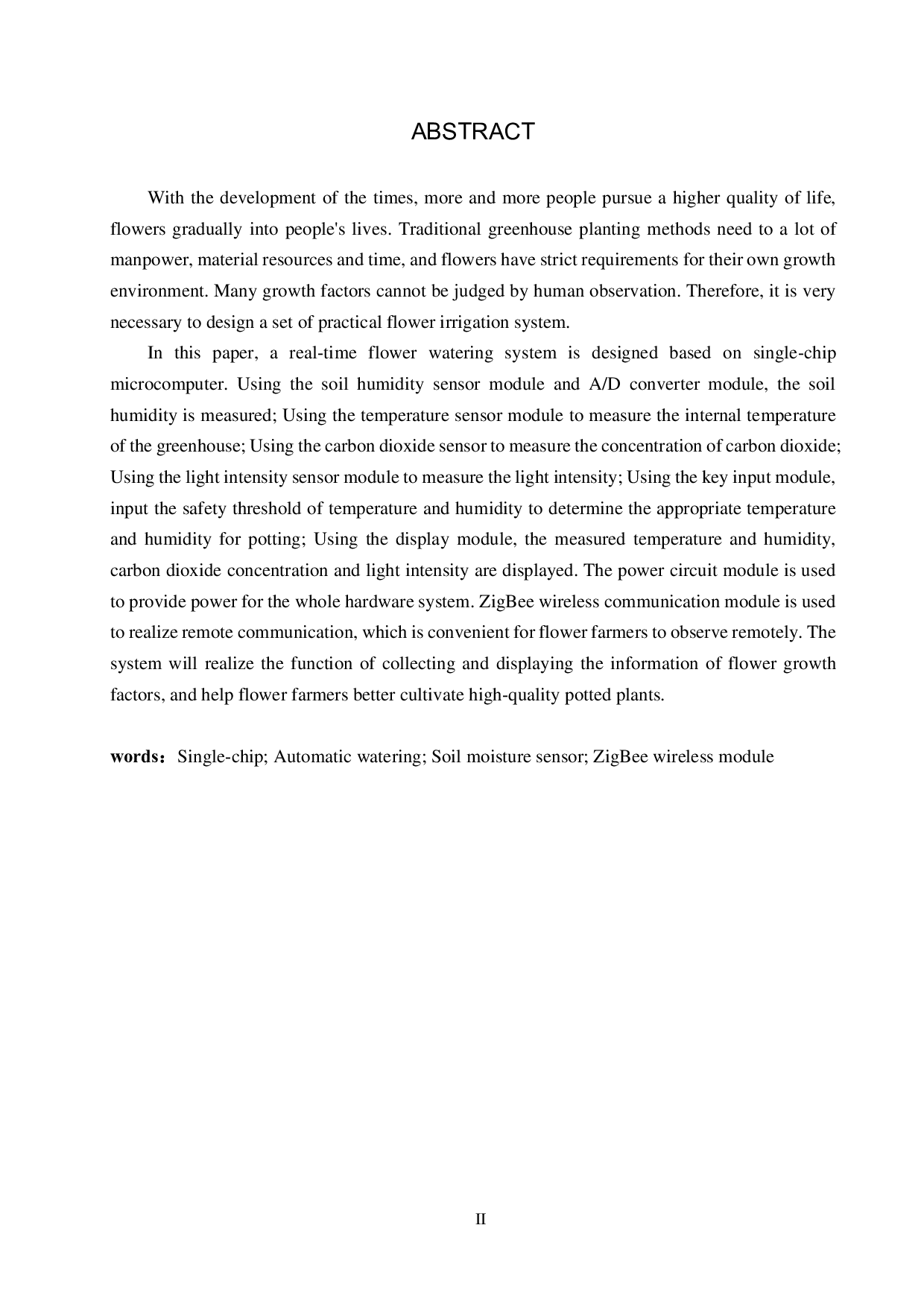 基于单片机的温室大棚花卉实时浇灌系统设计-22661字.pdf 第2页
