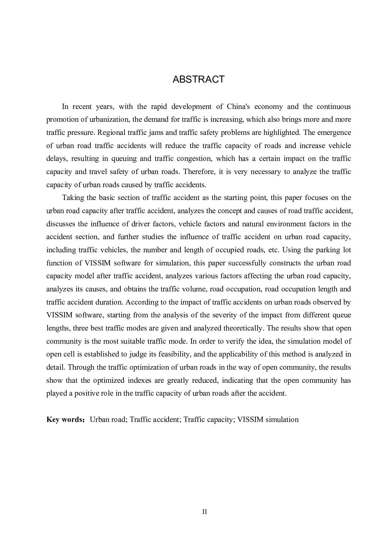 基于VISSIM仿真的交通事故影响下城市道路通行能力研究分析-18443字.pdf 第2页