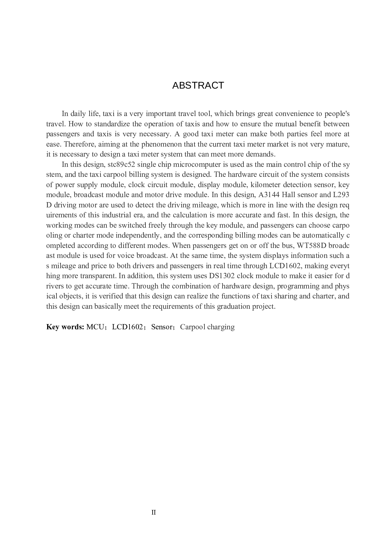 基于单片机的拼车计费系统设计-18493字.docx 第2页