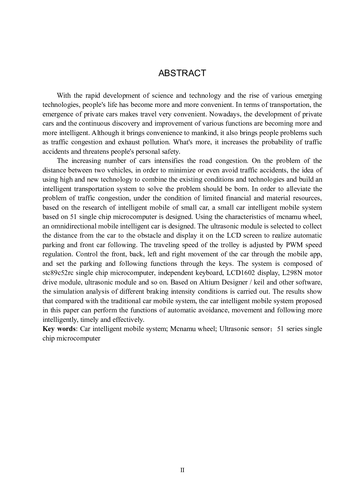 基于51单片机的小车智能移动系统设计-13309字.pdf 第2页