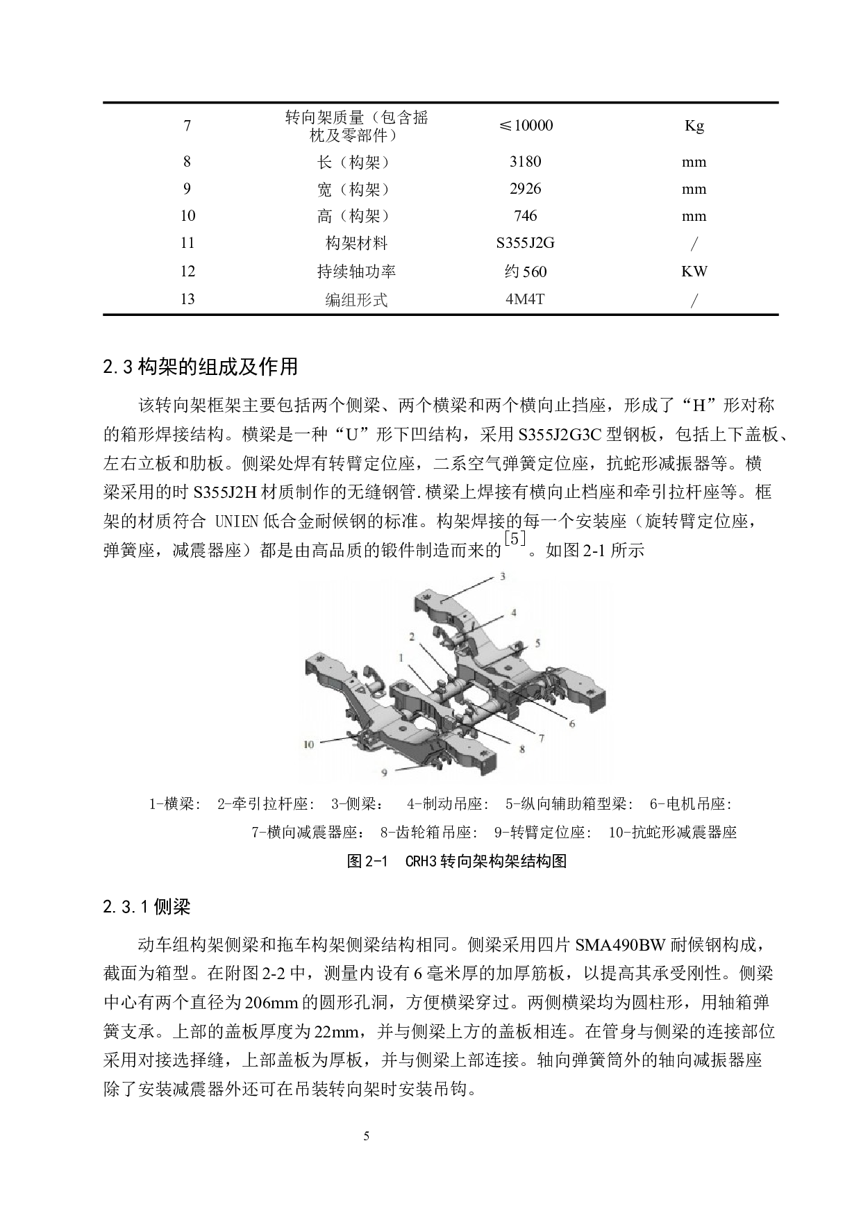 CRH3型动力转向架构架三维建模及强度分析-11753字.docx 第10页